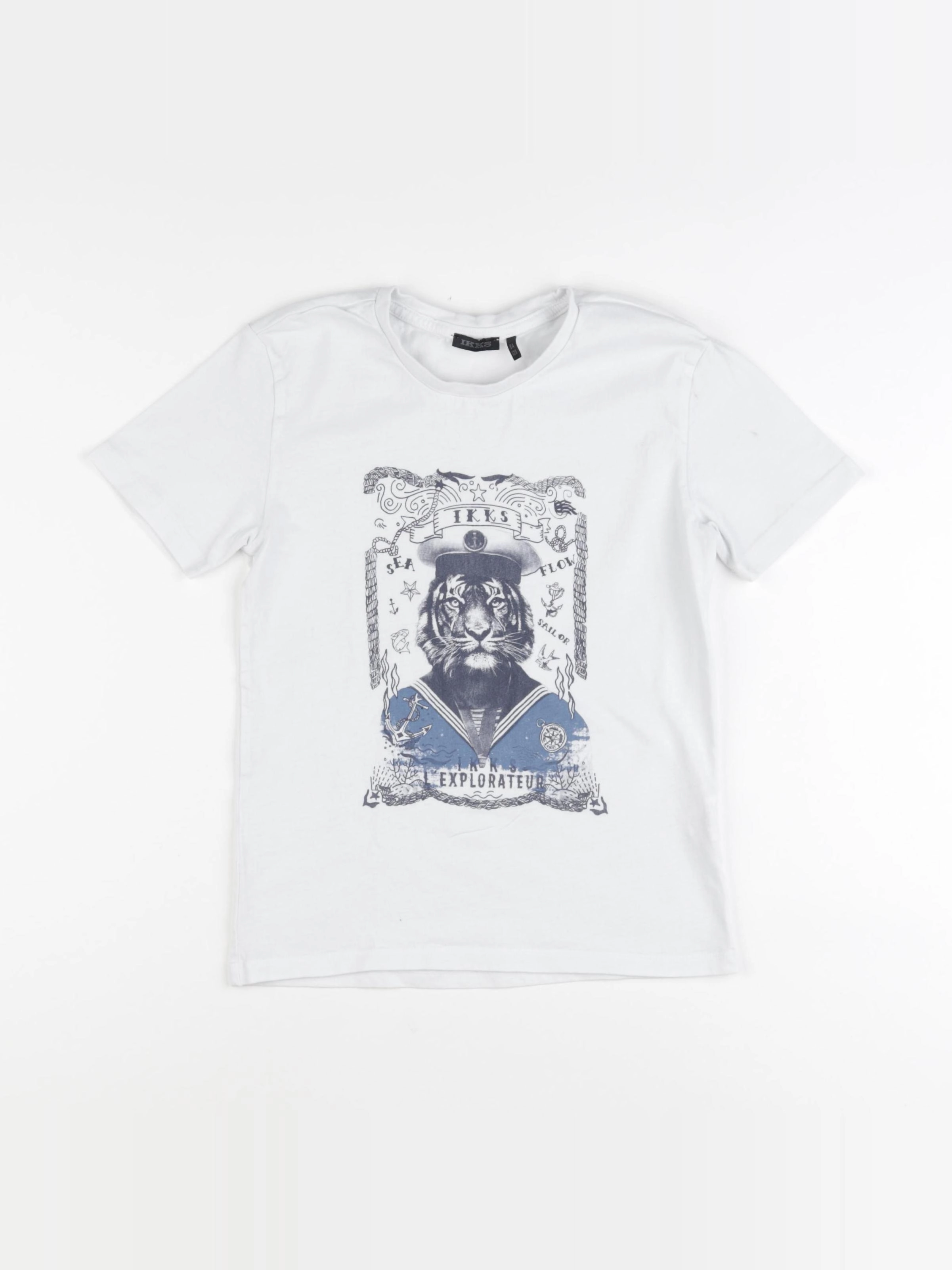 IKKS - tee-shirt blanc - 8 ans