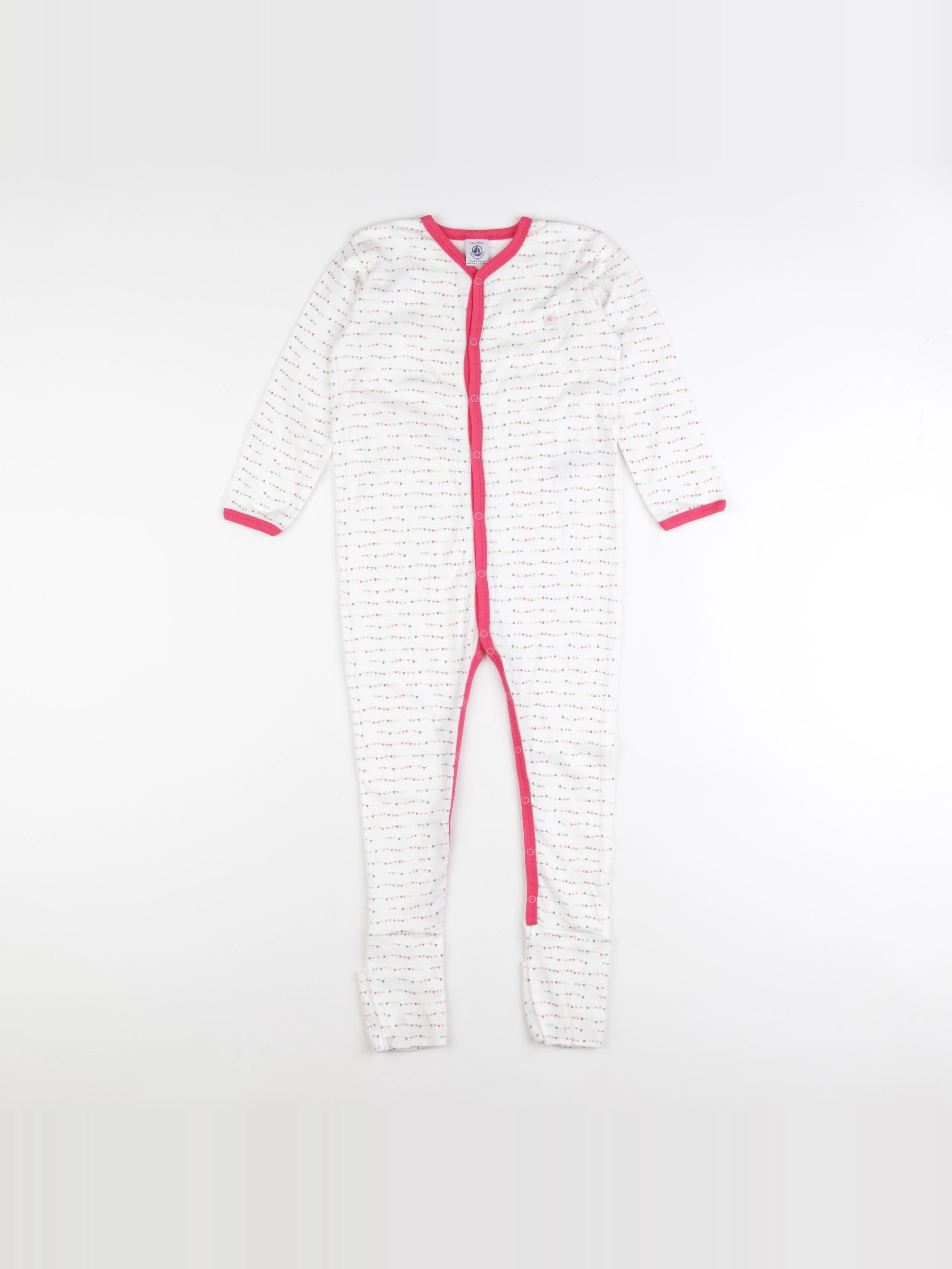 Petit Bateau - pyjama coton blanc - 36 mois