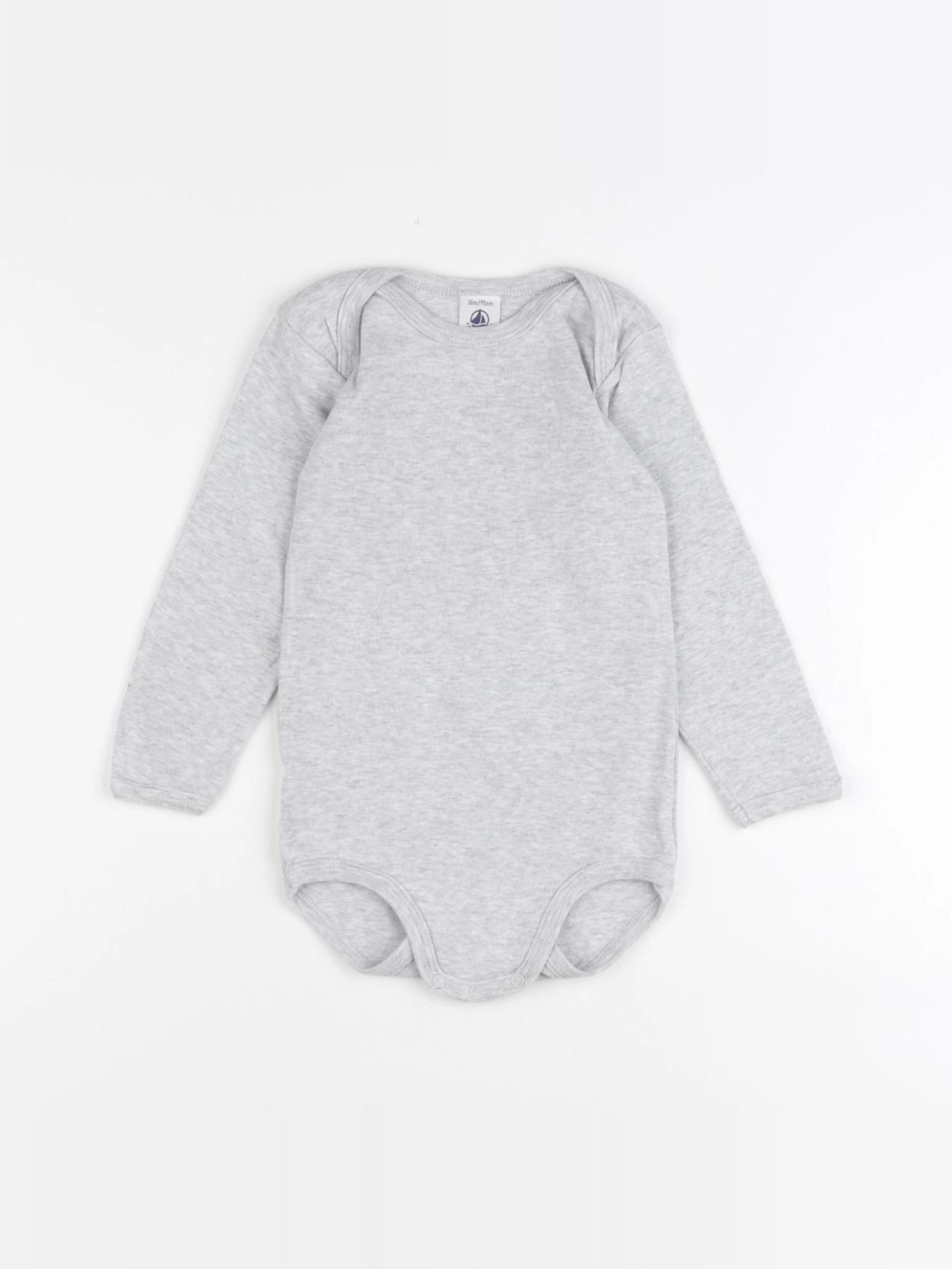 Petit Bateau - body gris - 36 mois