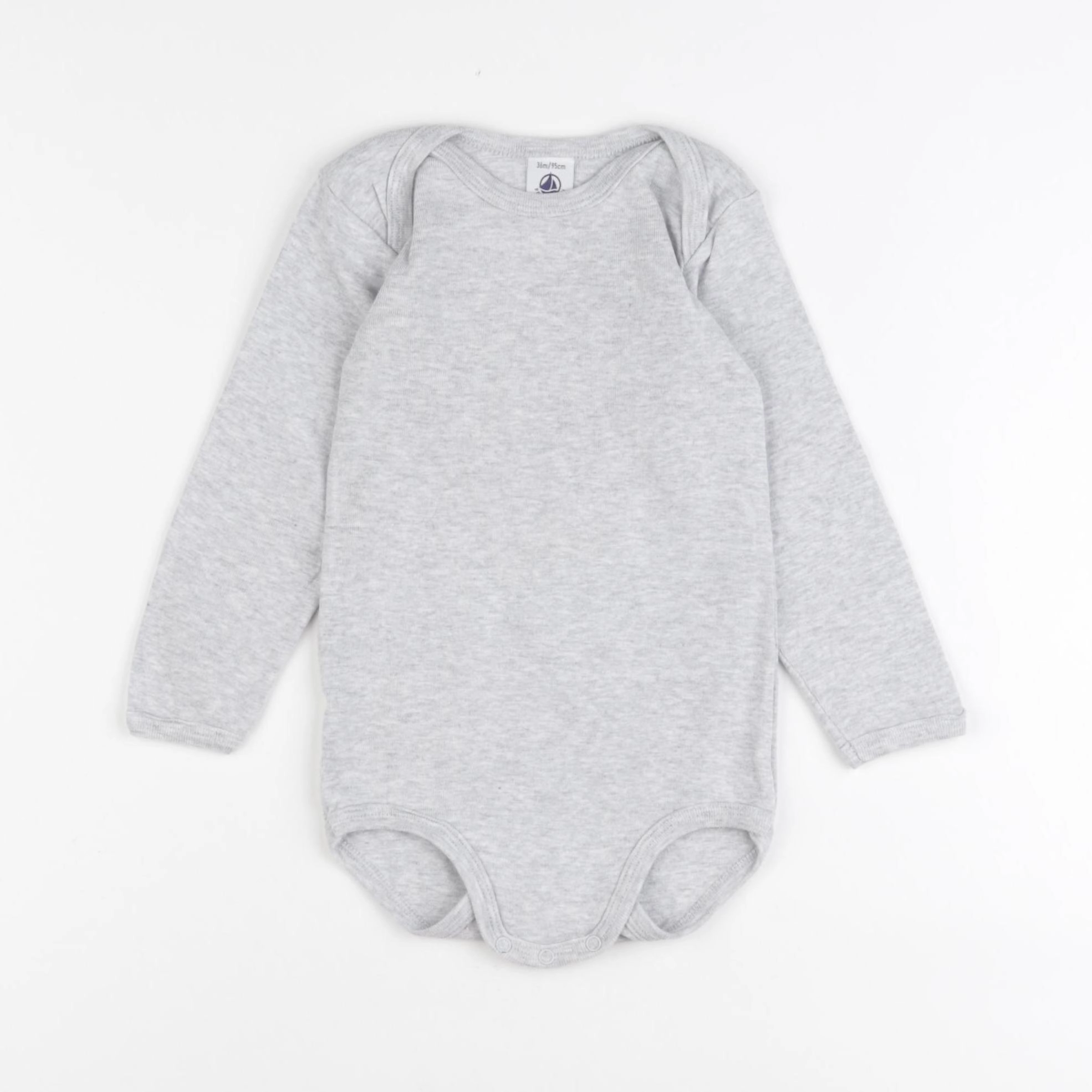 Petit Bateau - body gris - 36 mois