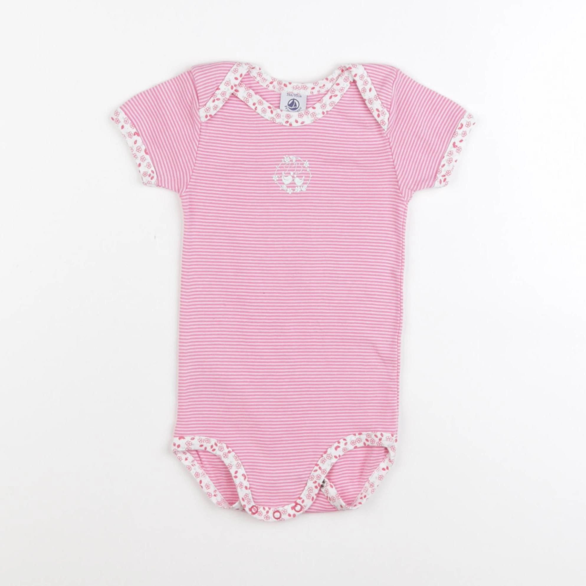 Petit Bateau - body rose - 36 mois