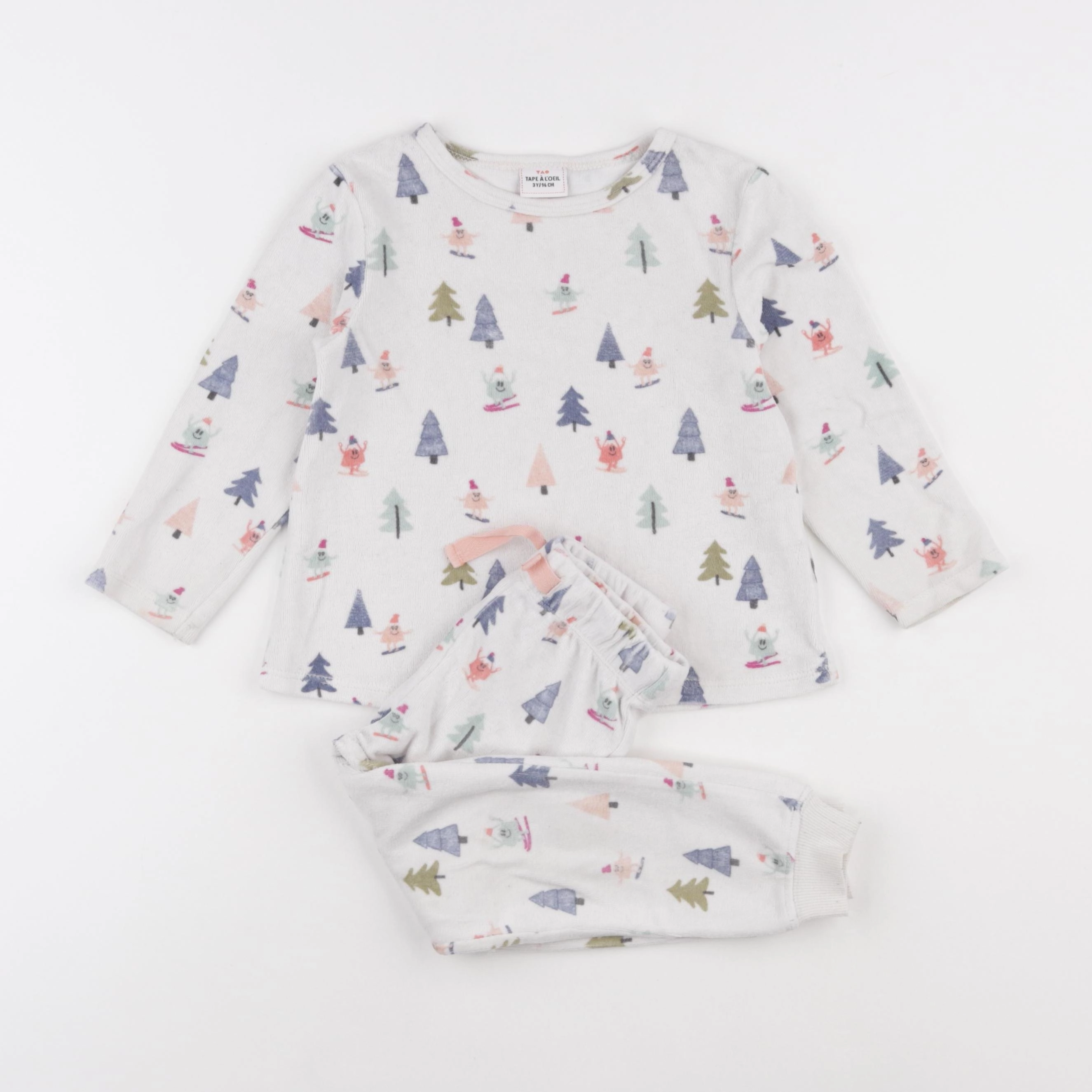 Tape à l'oeil - pyjama velours blanc - 3 ans