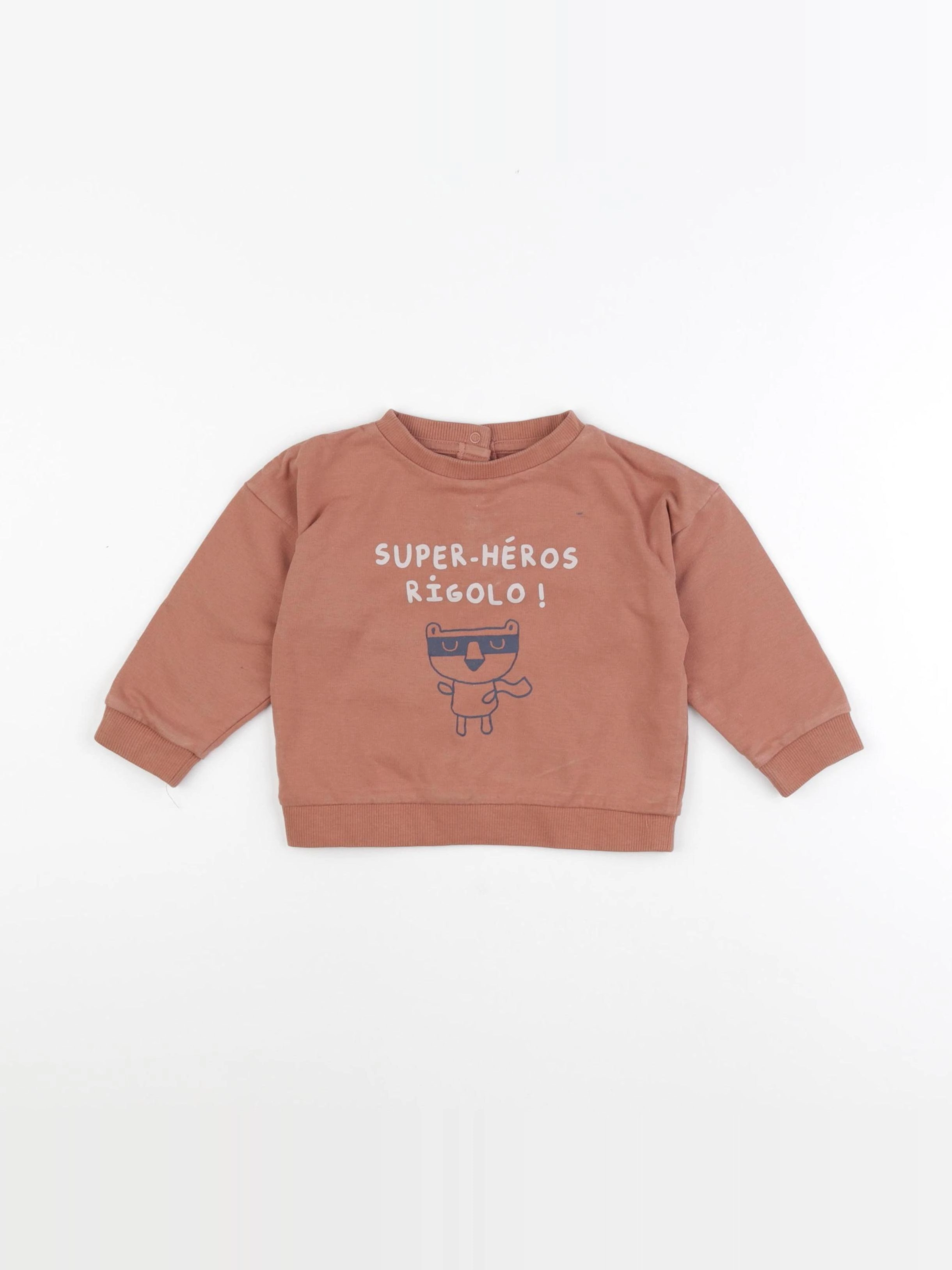 Vertbaudet - sweat marron - 18 mois
