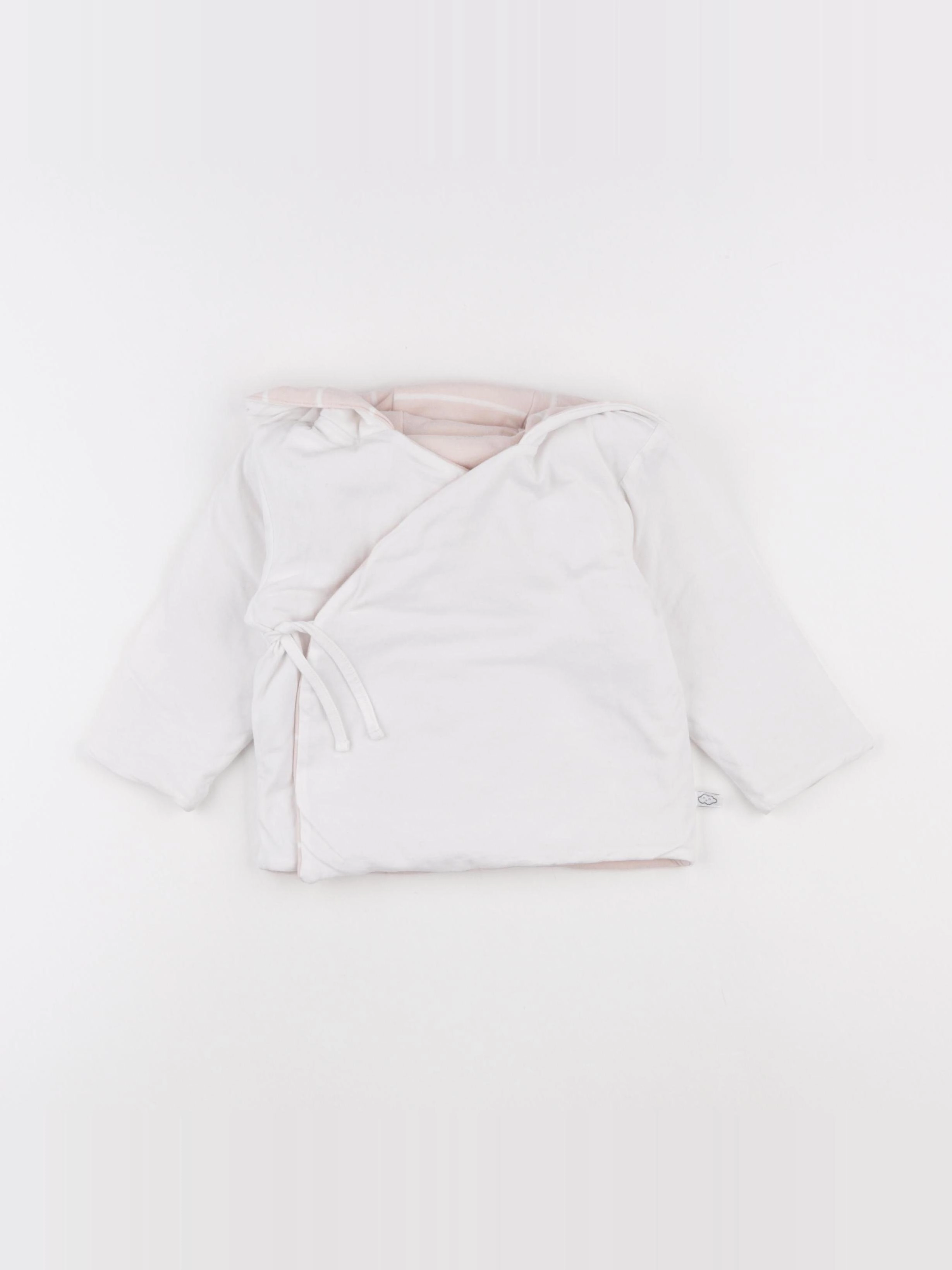 Vertbaudet - veste blanc, rose - 12 mois