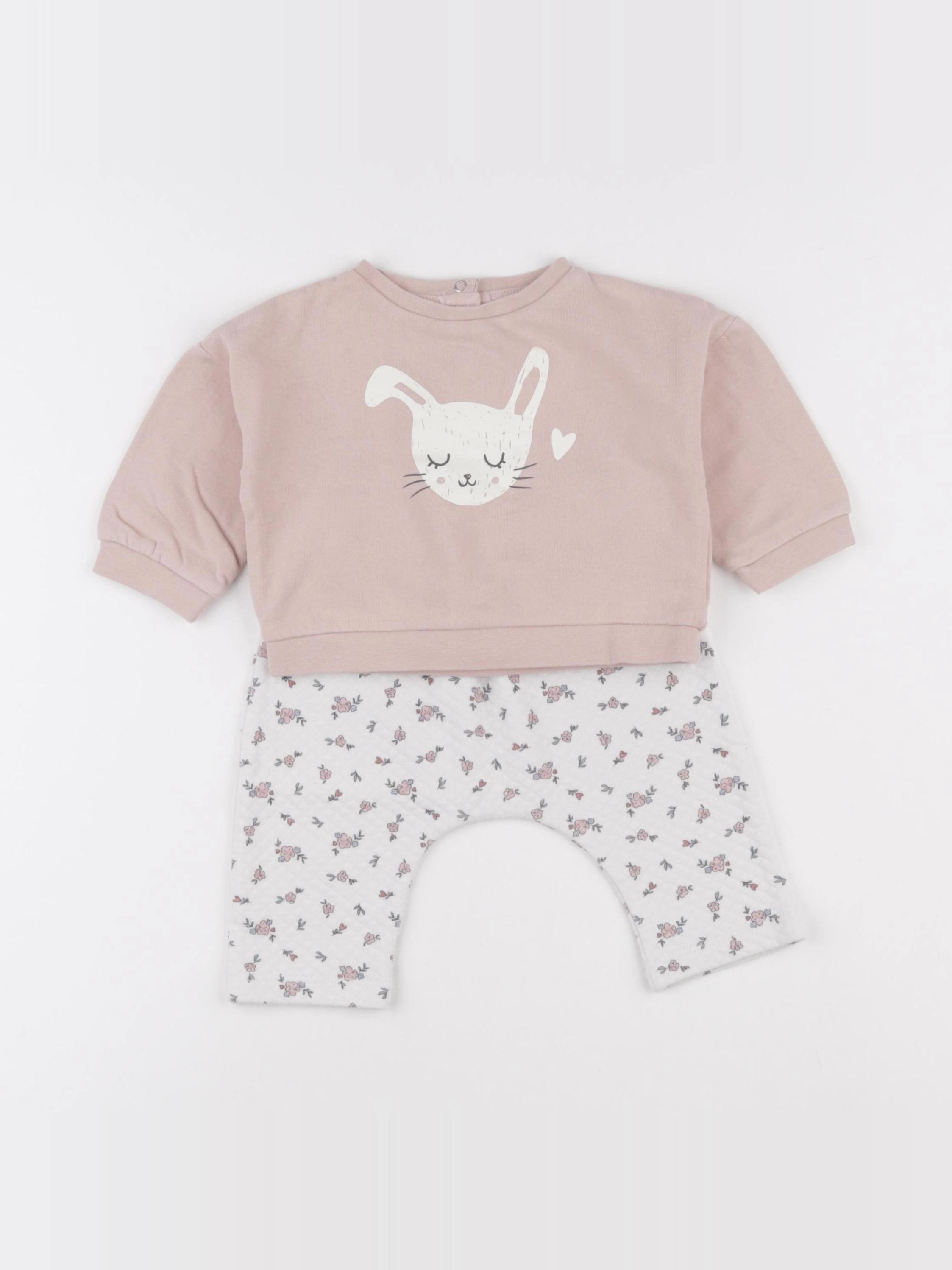 Vertbaudet - ensemble rose - 6 mois