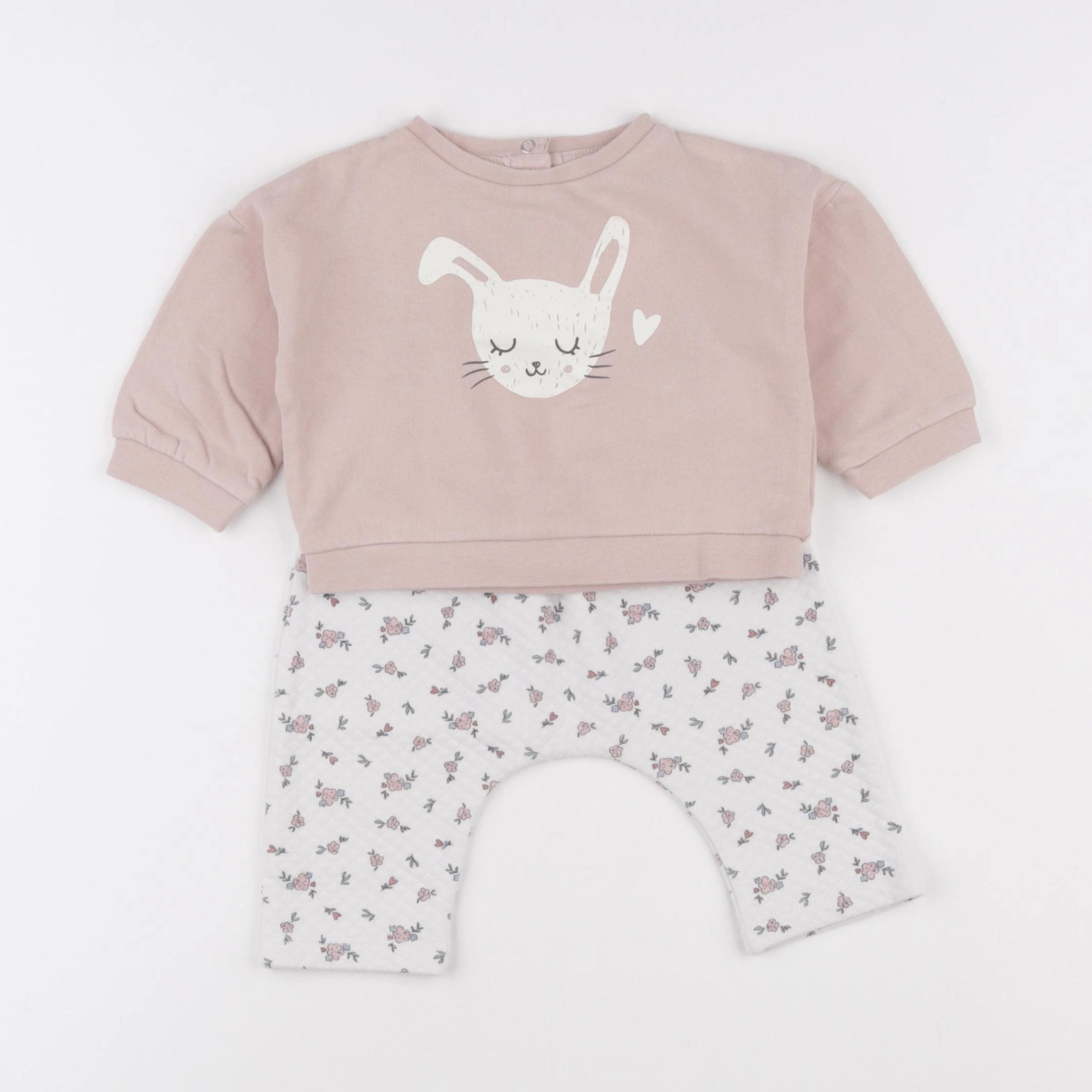 Vertbaudet - ensemble rose - 6 mois