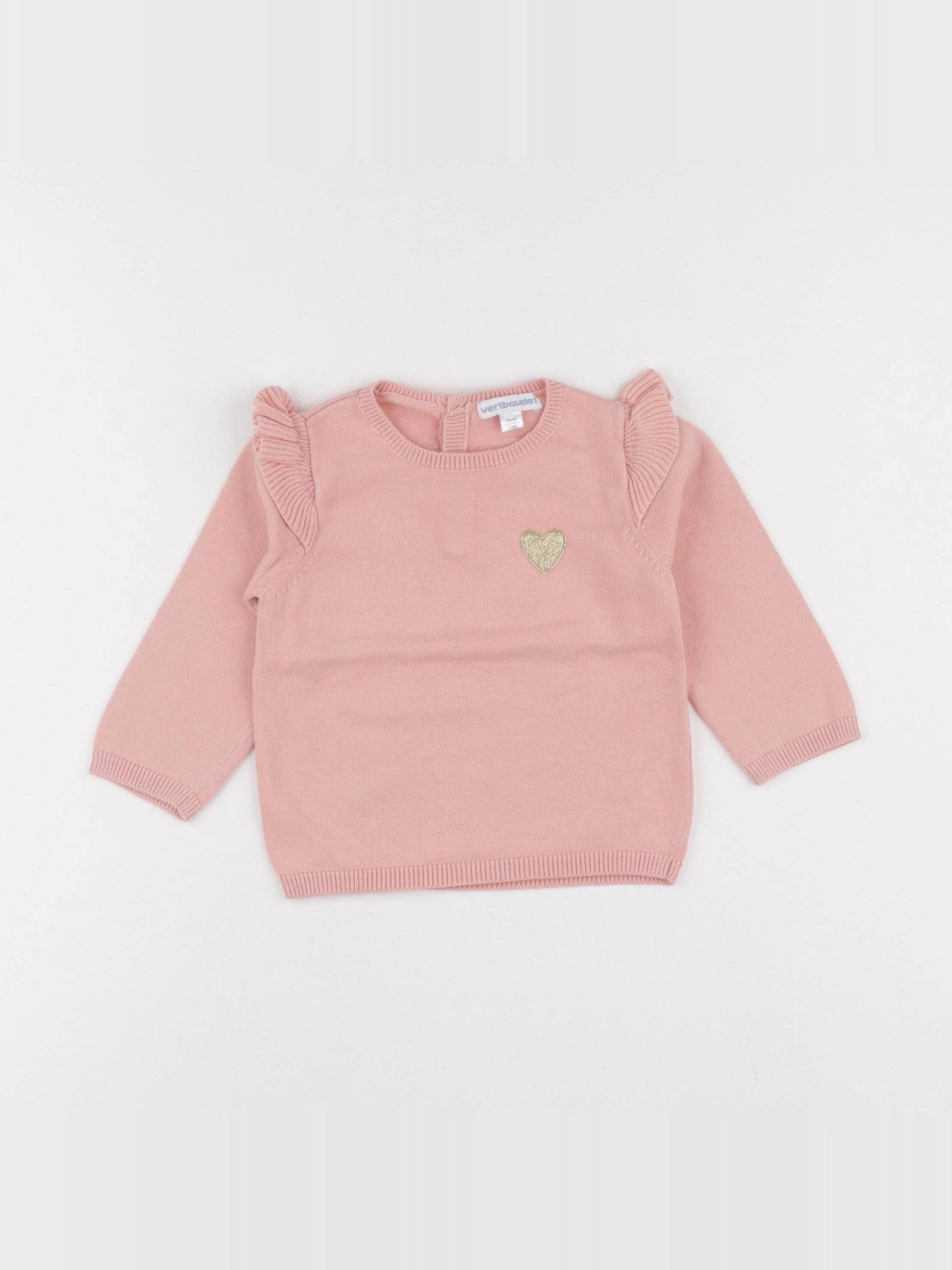 Vertbaudet - pull rose - 12 mois