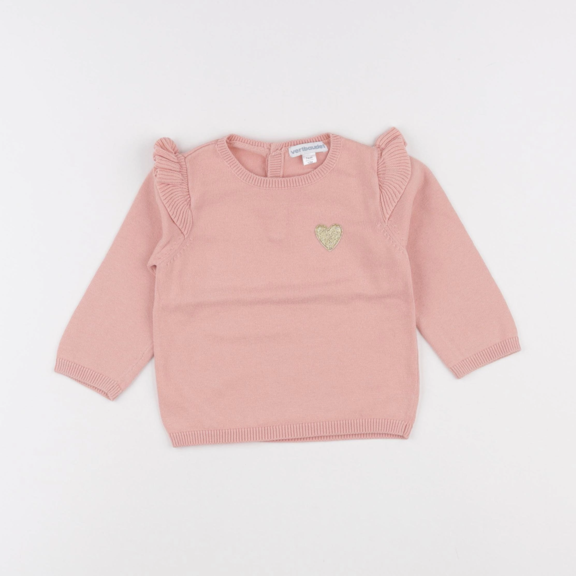 Vertbaudet - pull rose - 12 mois