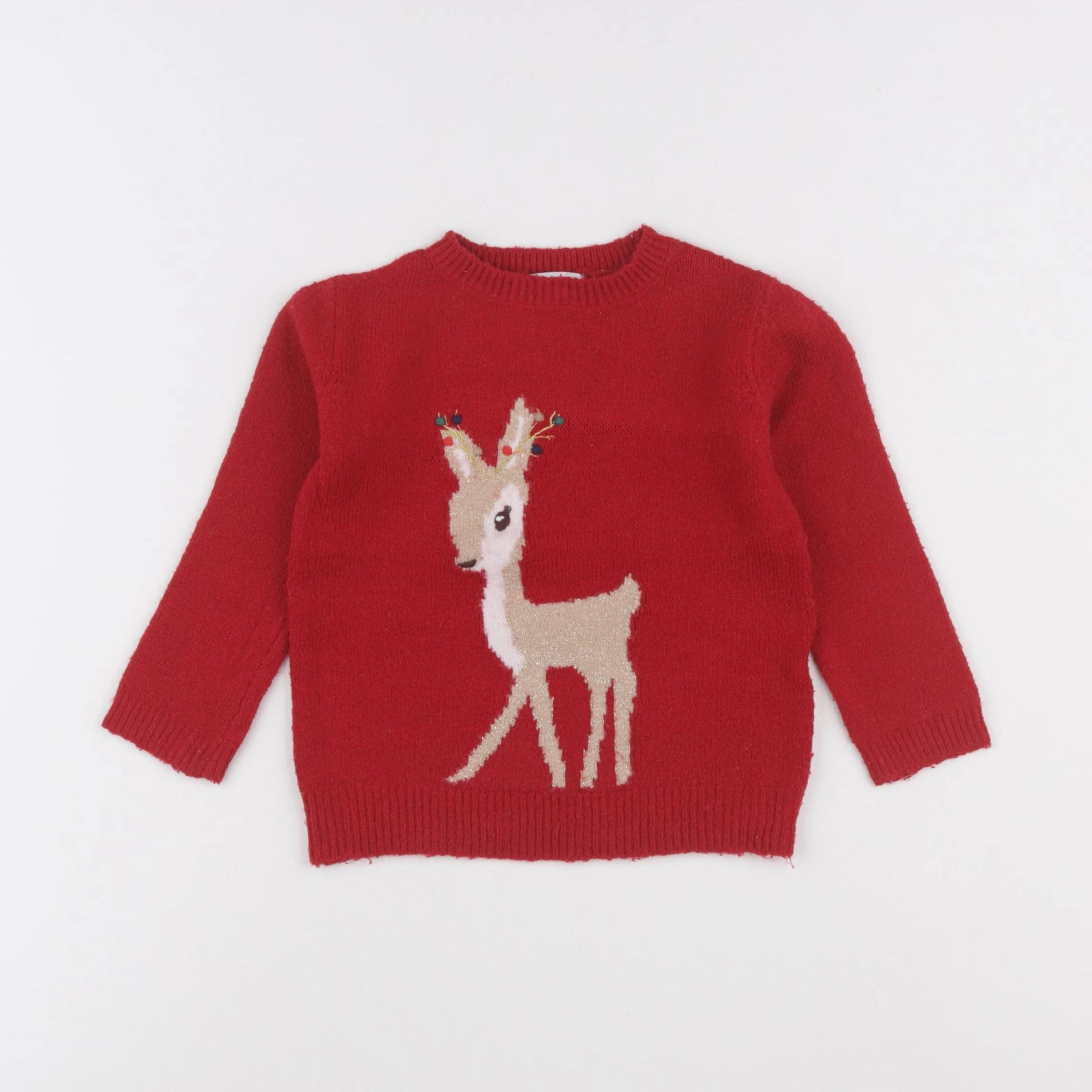 Vertbaudet - pull rouge - 2 ans