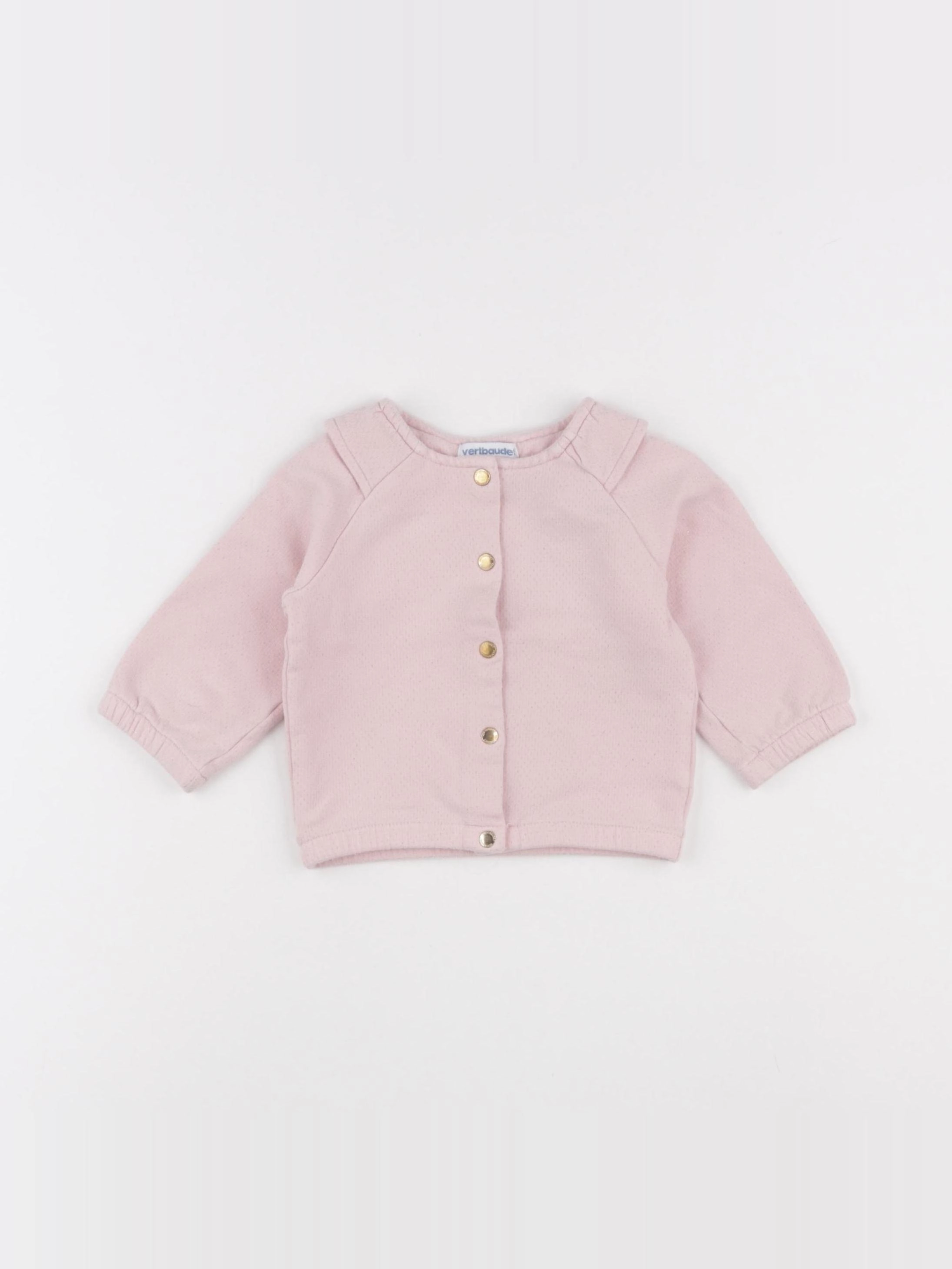 Vertbaudet - gilet rose - 9 mois