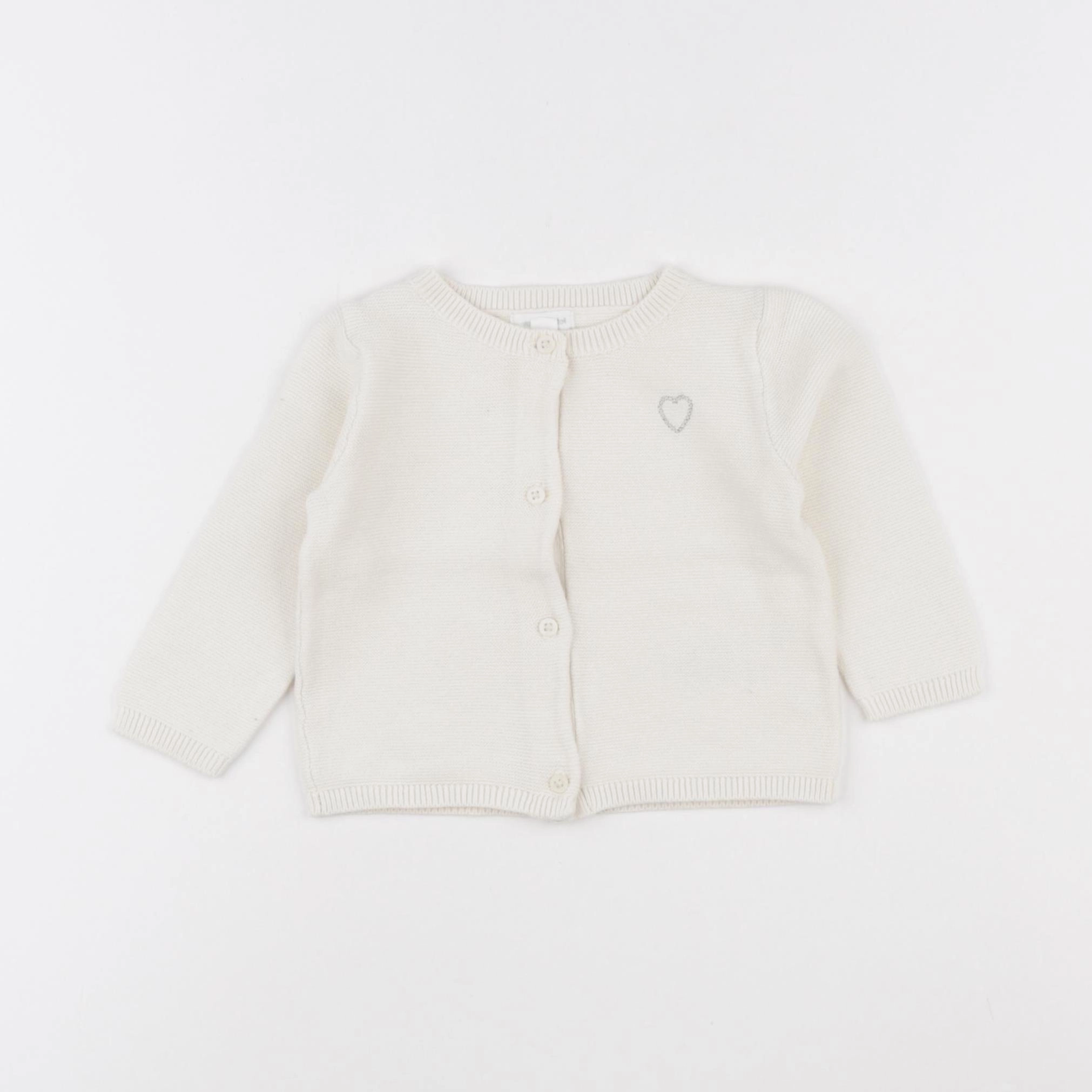 Vertbaudet - gilet blanc - 6 mois