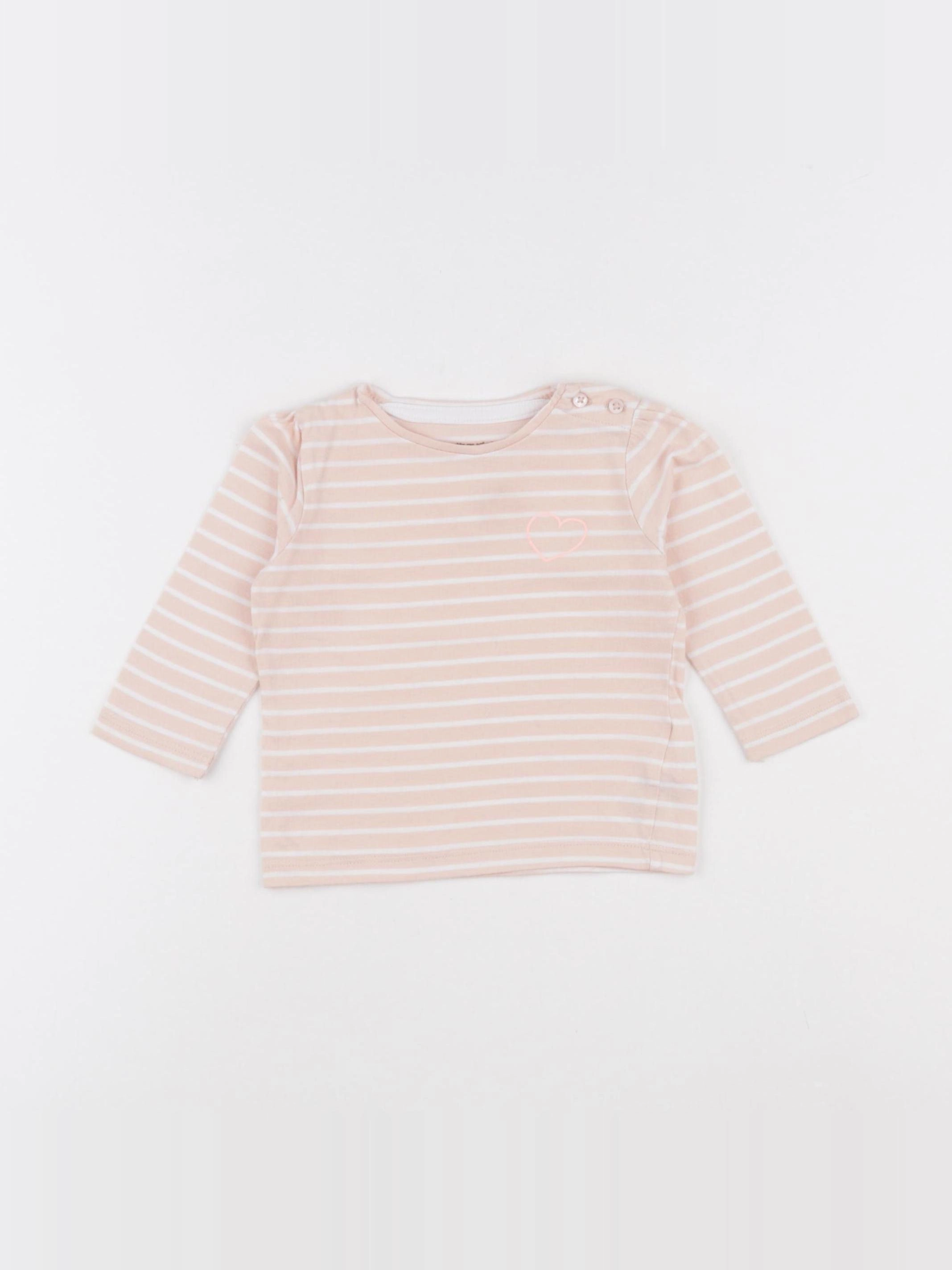 Vertbaudet - tee-shirt rose - 6 mois