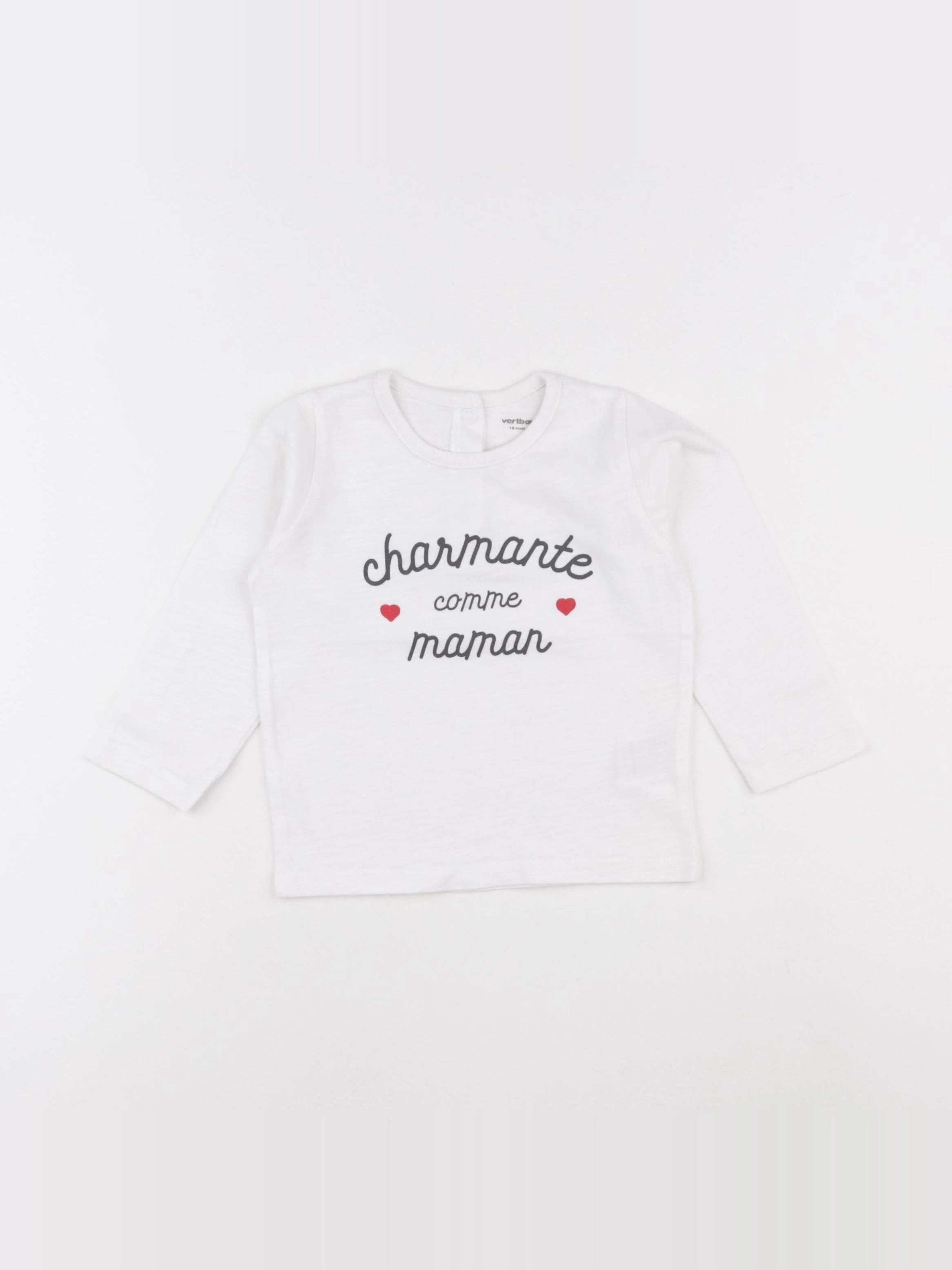 Vertbaudet - tee-shirt blanc - 18 mois