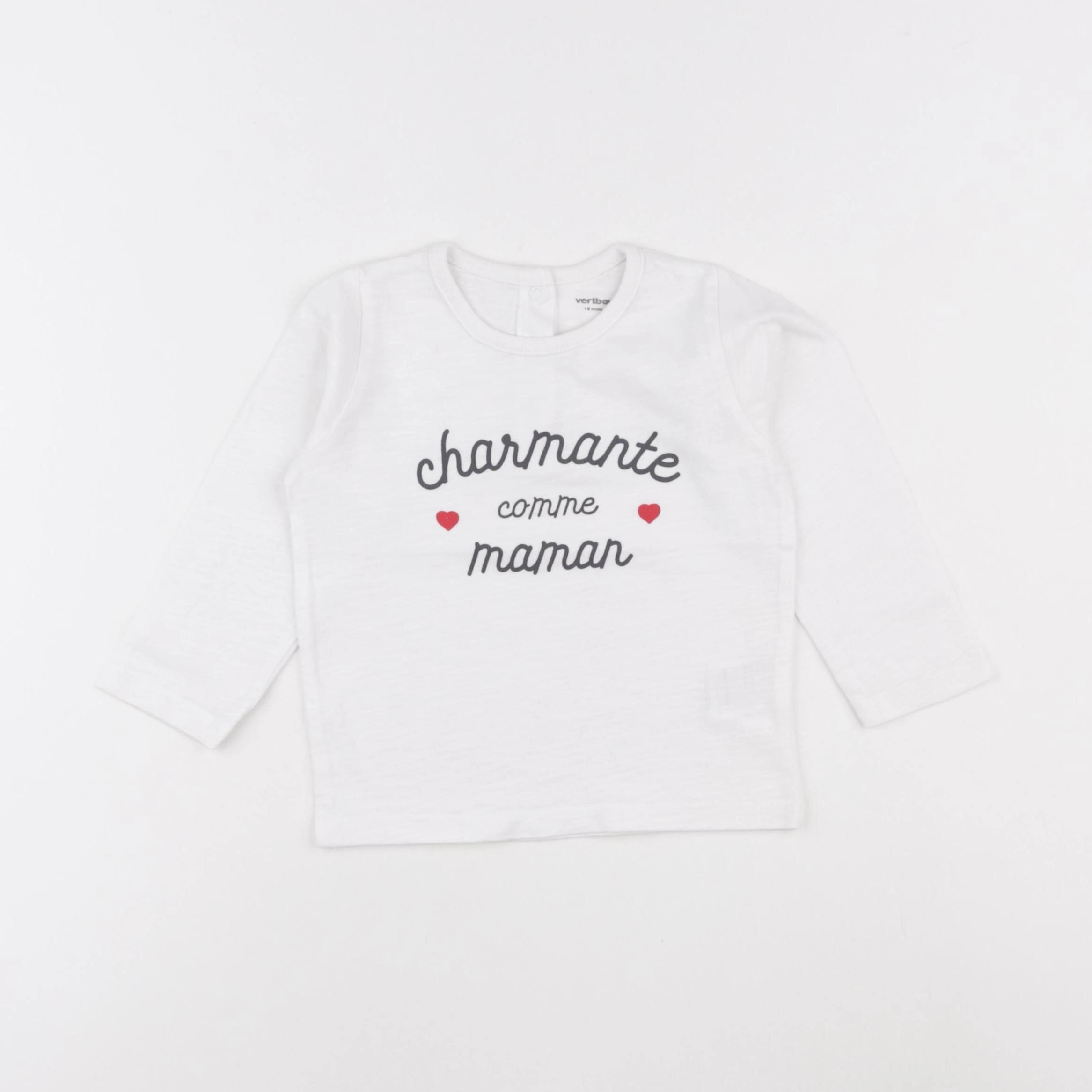 Vertbaudet - tee-shirt blanc - 18 mois