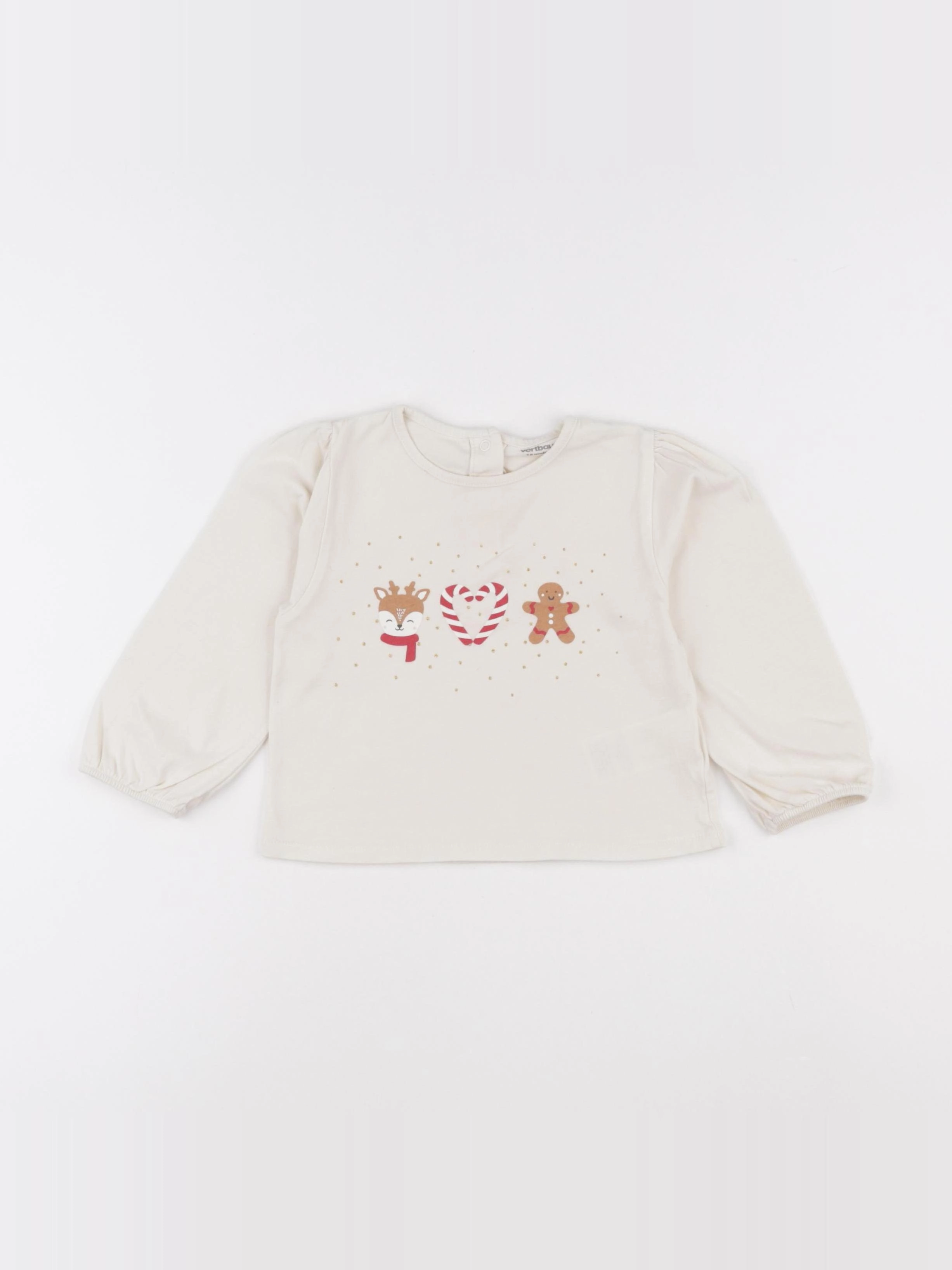Vertbaudet - tee-shirt beige - 18 mois