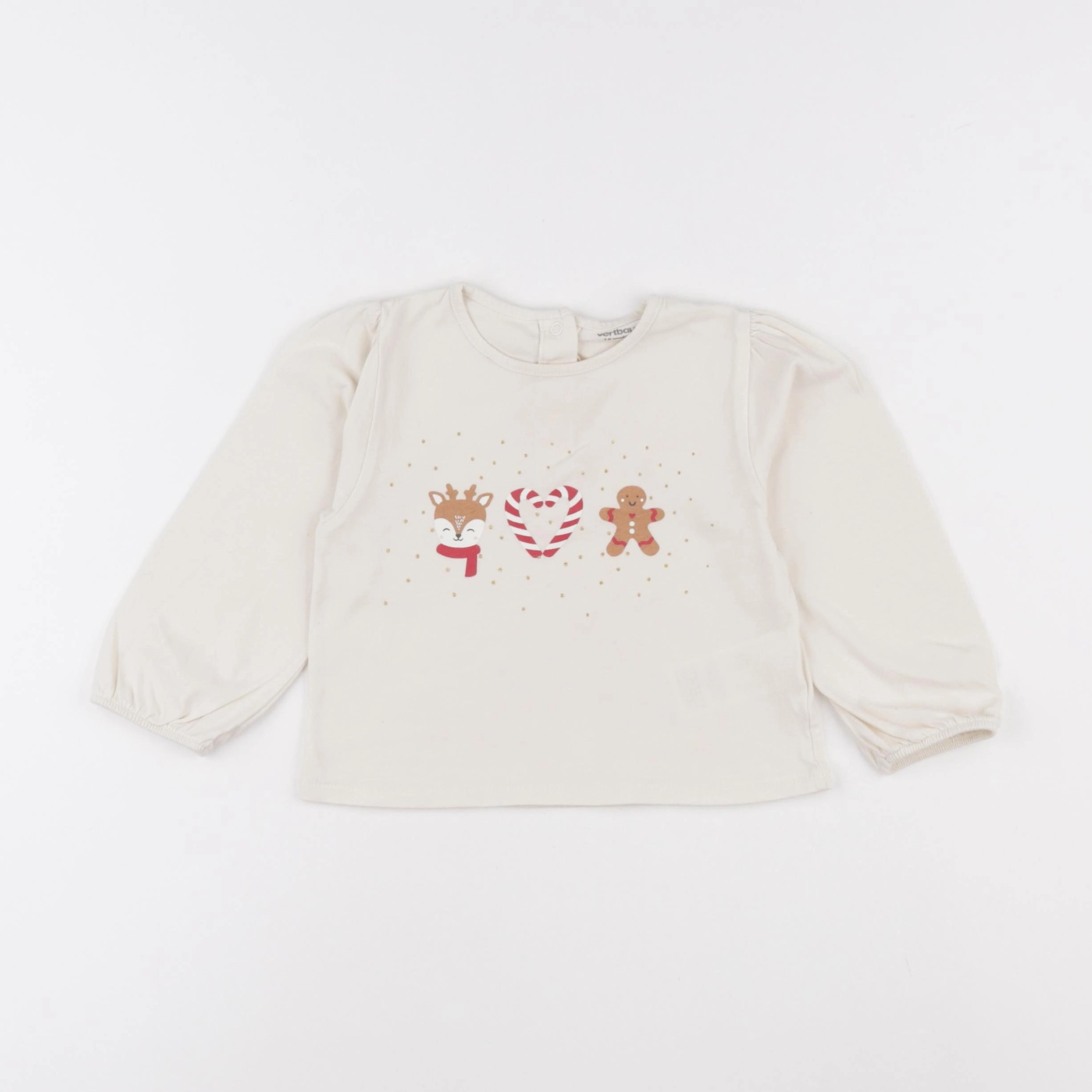Vertbaudet - tee-shirt beige - 18 mois