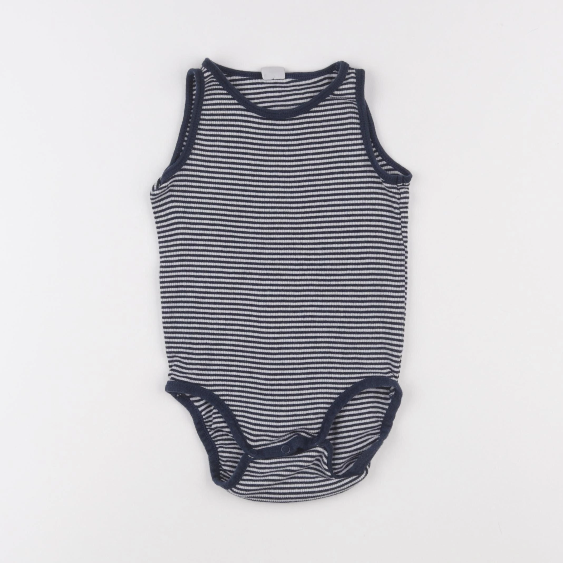 H&M - body bleu, blanc - 12/18 mois