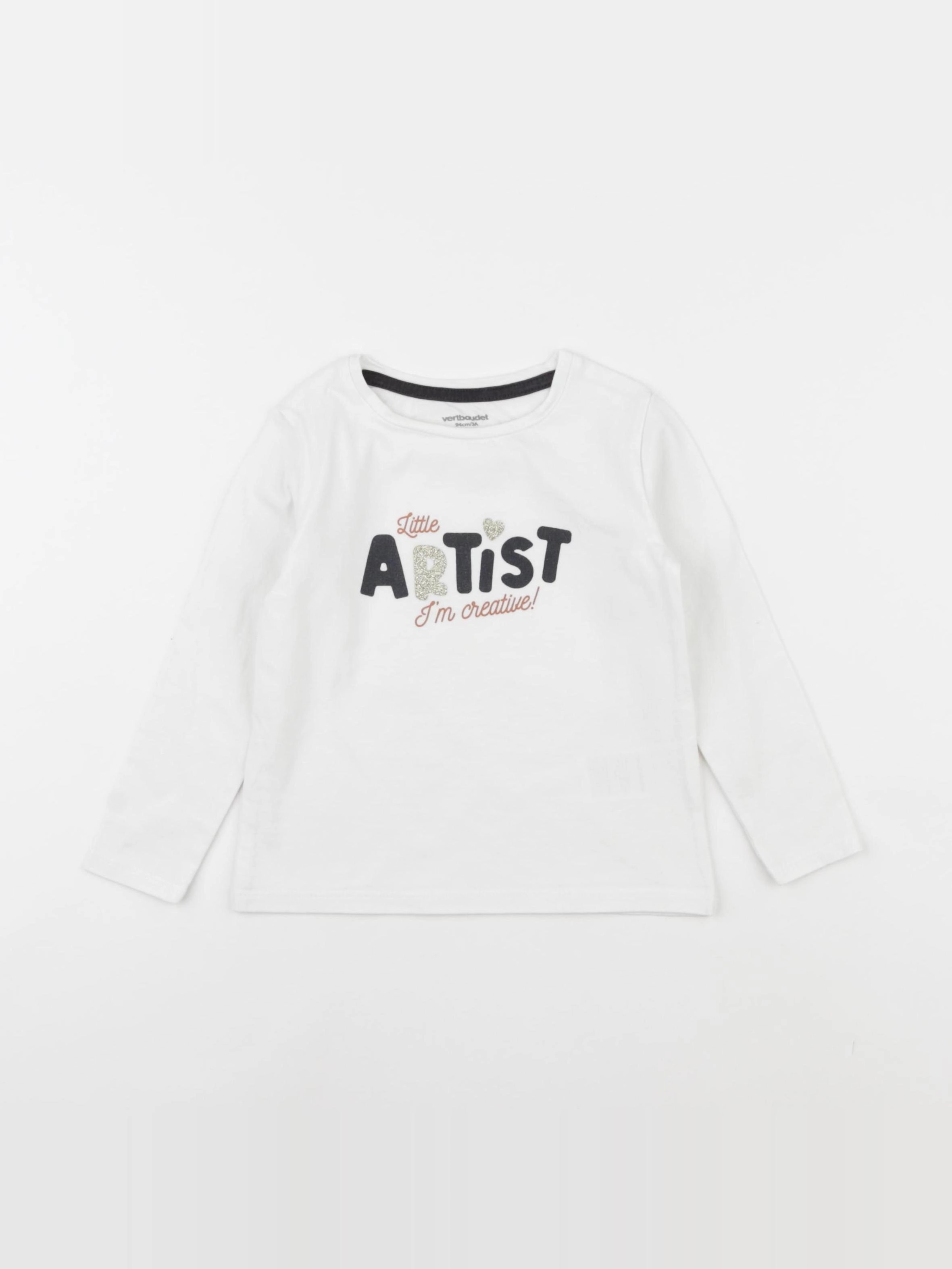 Vertbaudet - tee-shirt blanc - 3 ans