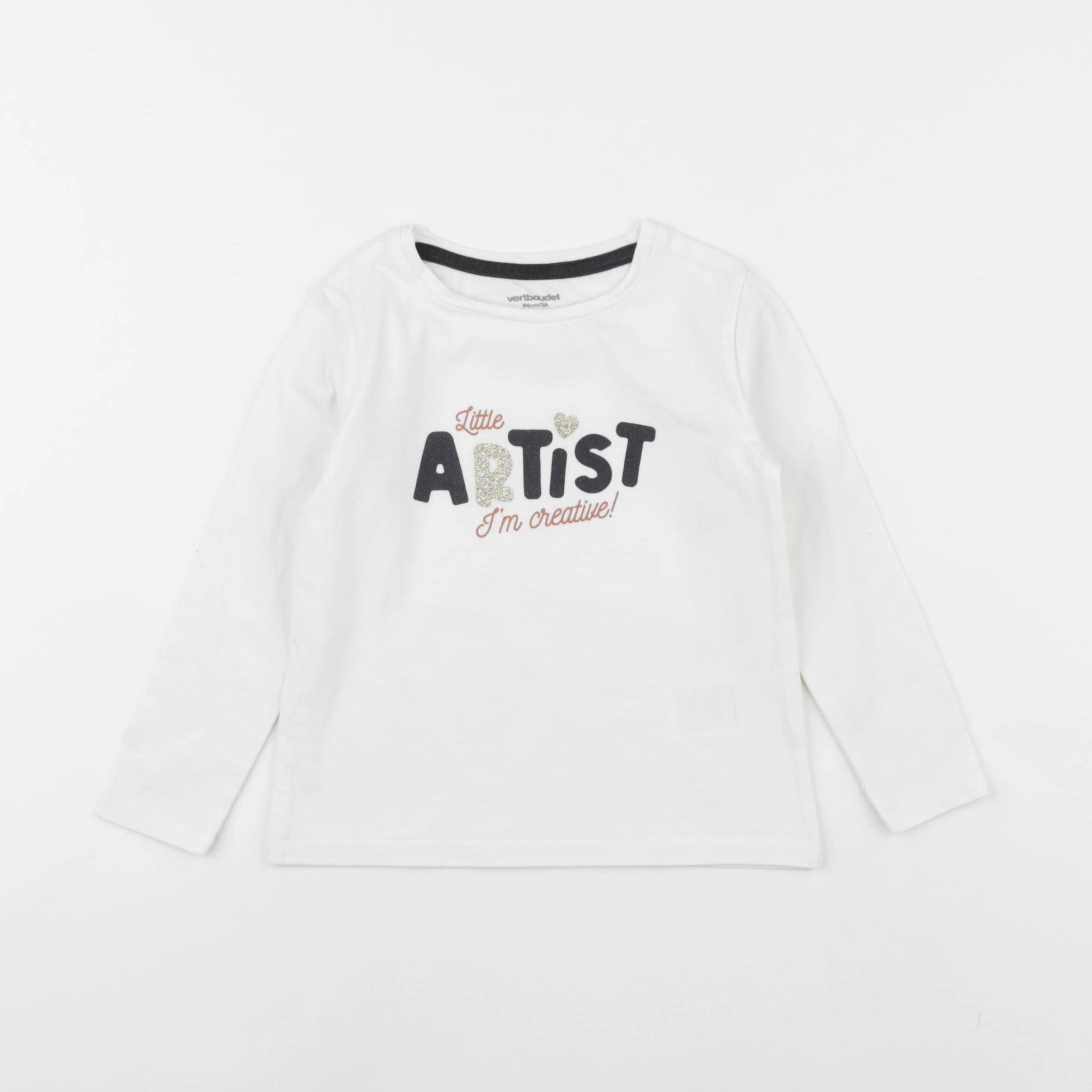 Vertbaudet - tee-shirt blanc - 3 ans