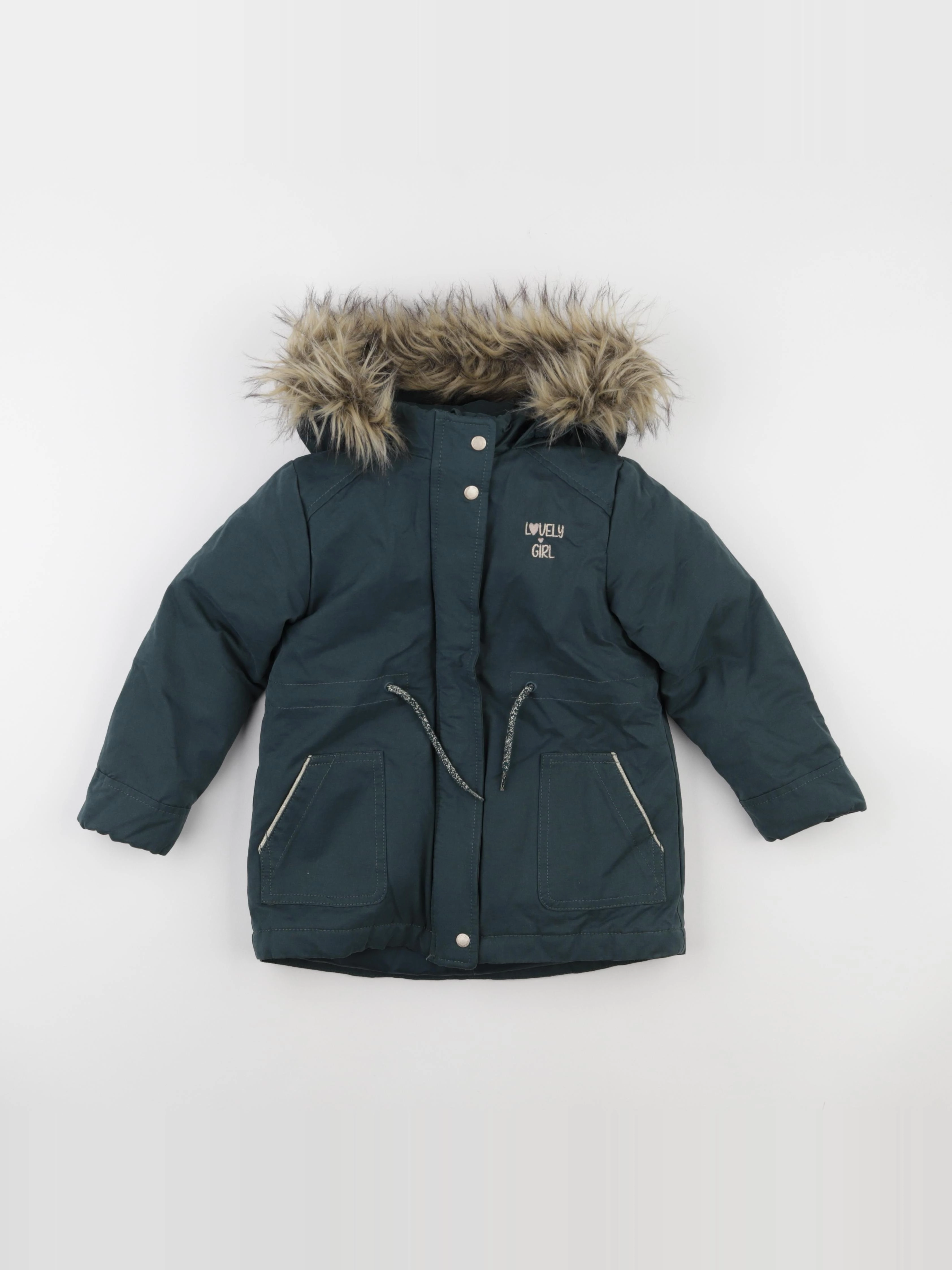 Vertbaudet - manteau doublure amovible vert - 4 ans