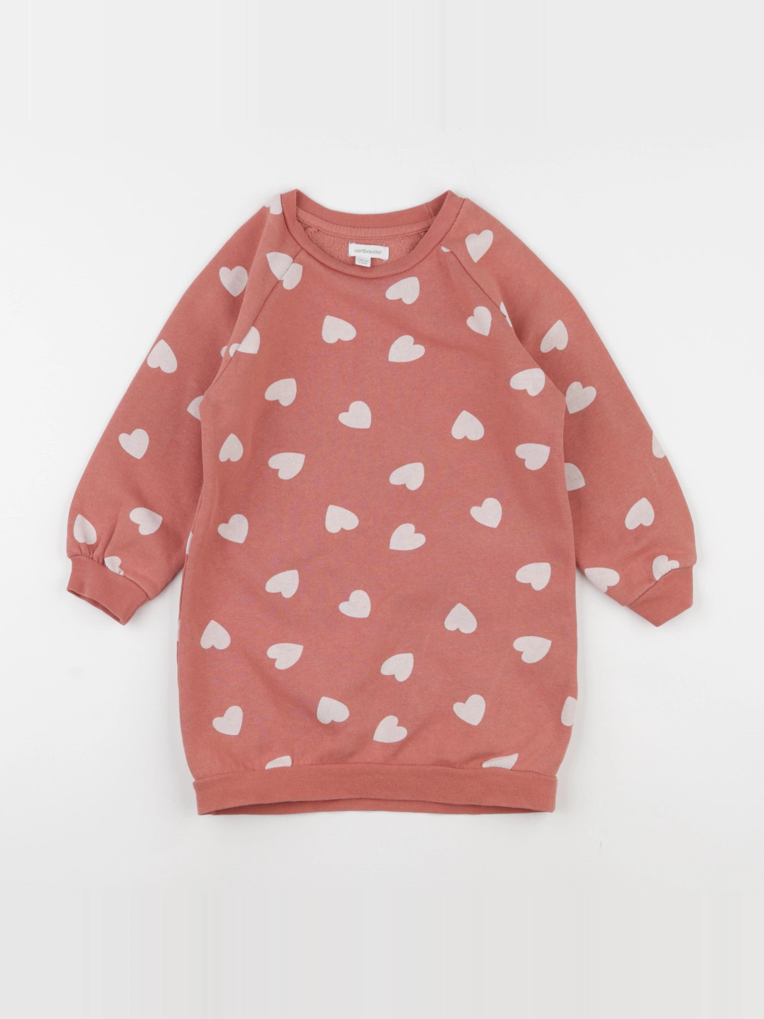 Vertbaudet - robe velours orange - 4 ans