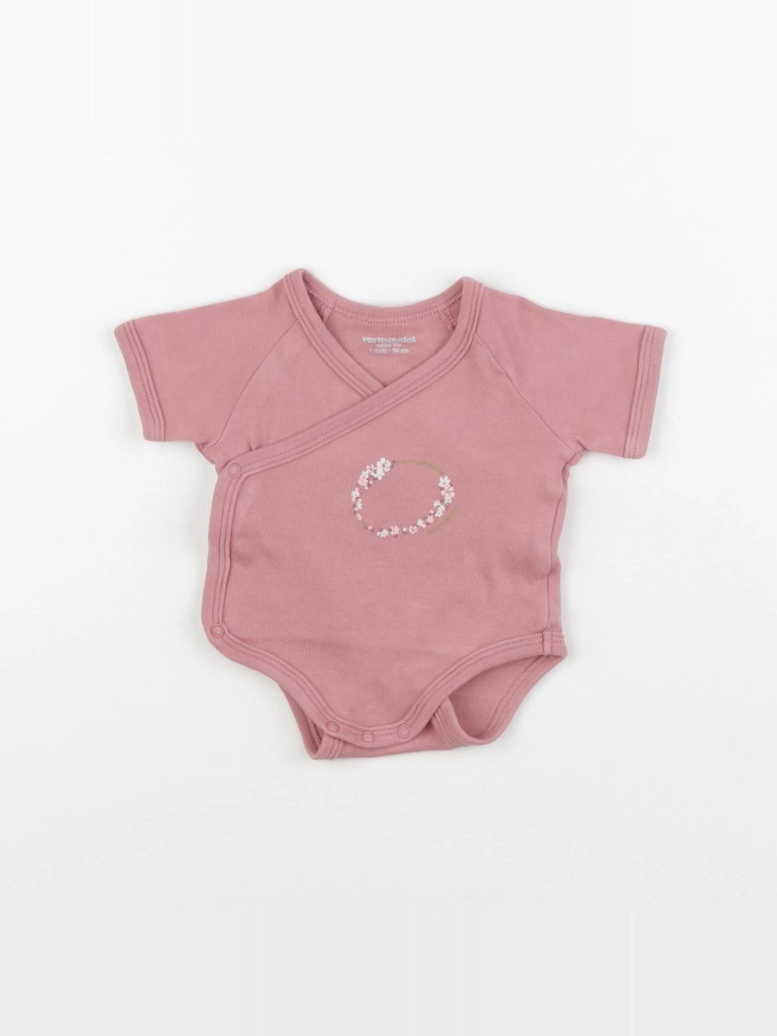 Vertbaudet - body rose - 1 mois