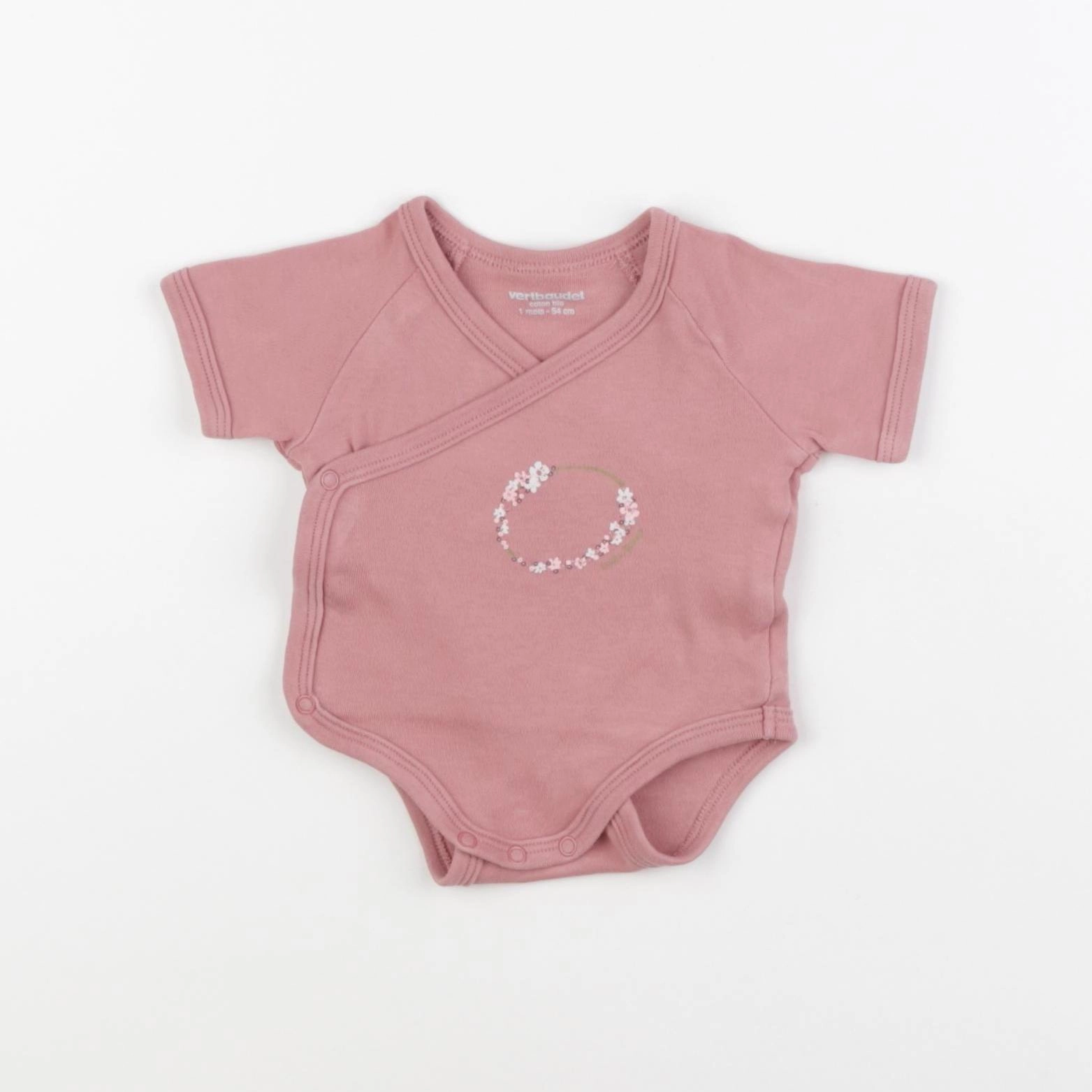 Vertbaudet - body rose - 1 mois