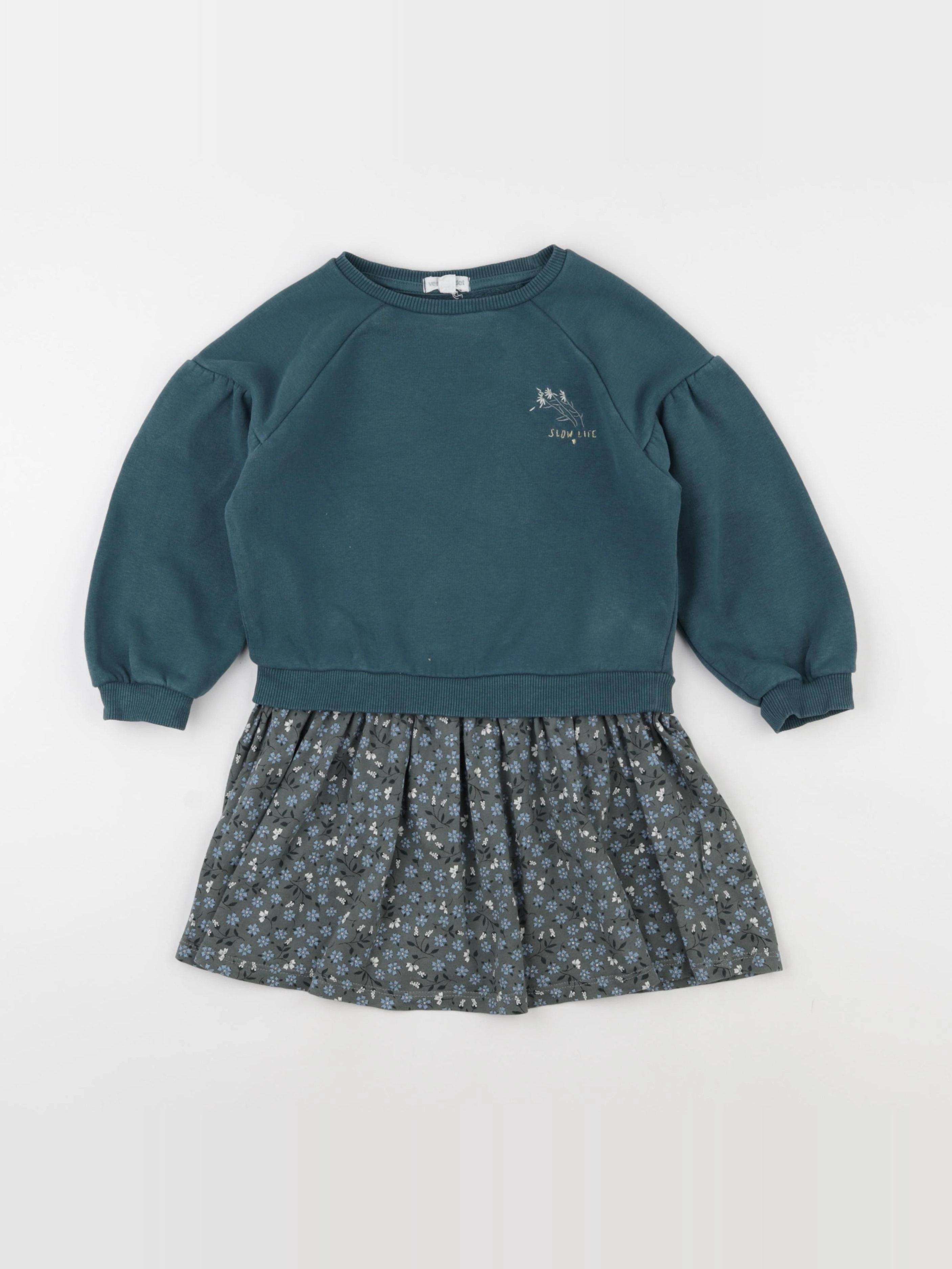 Vertbaudet - robe vert - 4 ans