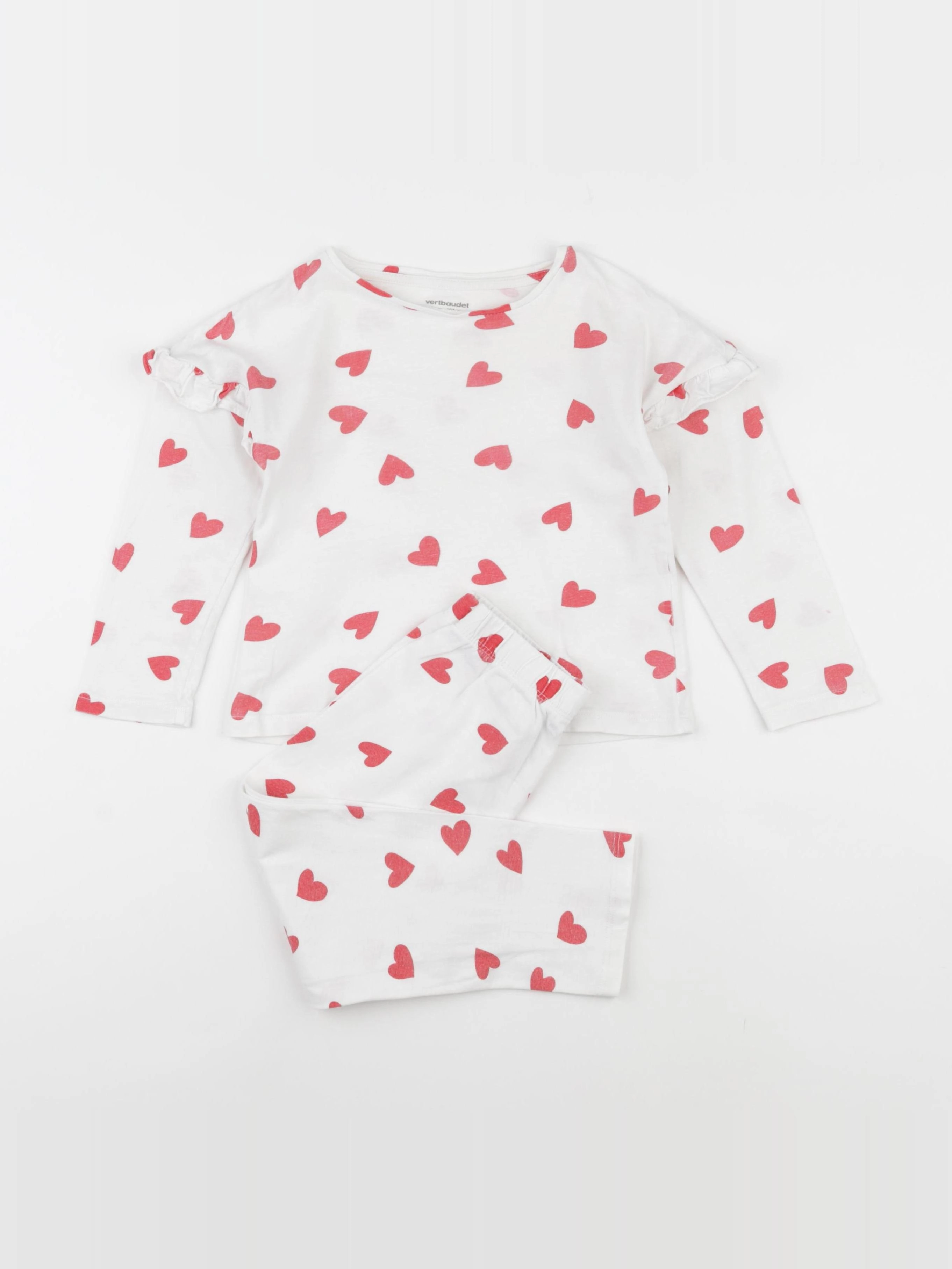 Vertbaudet - pyjama coton rouge - 4 ans