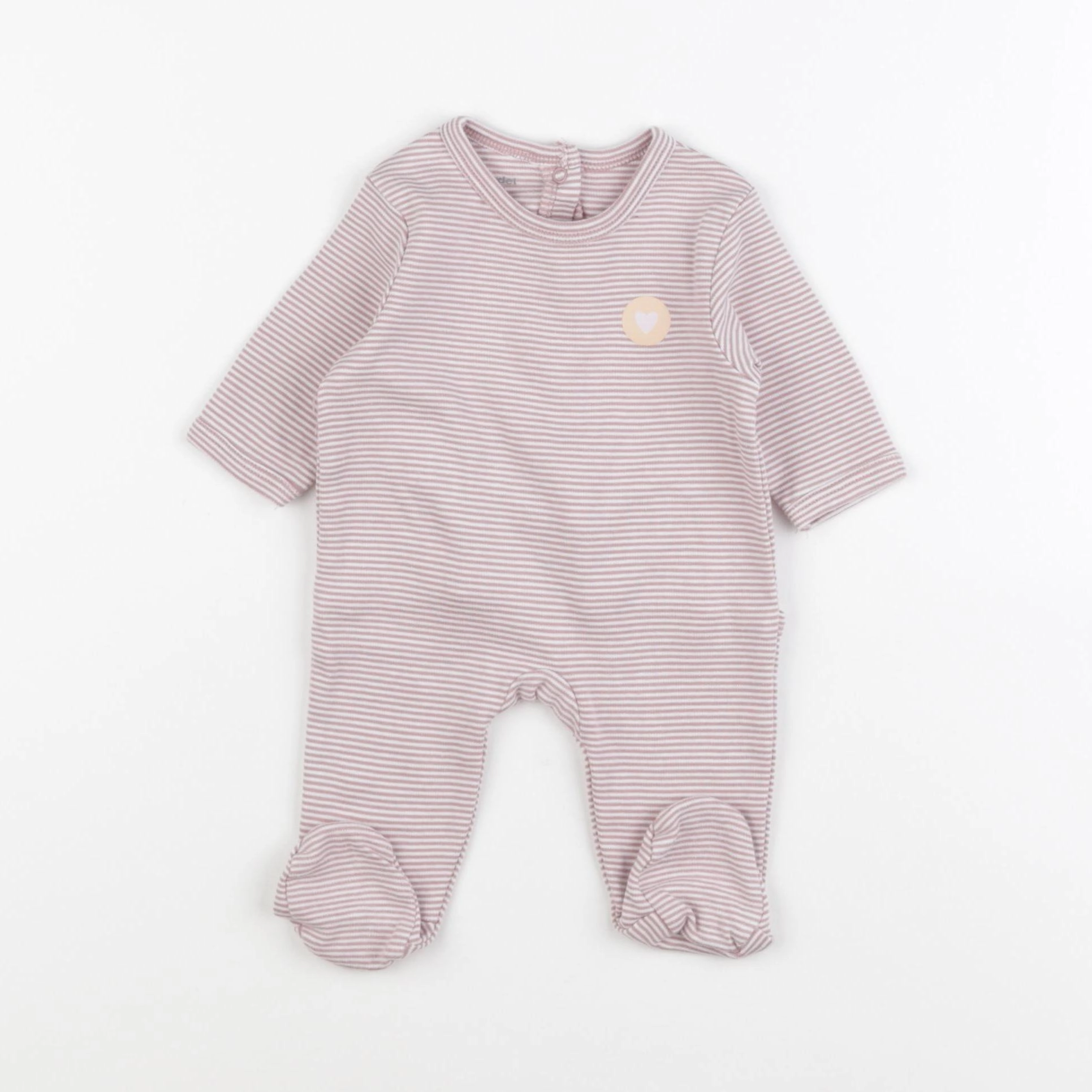 Vertbaudet - pyjama coton violet - 1 mois