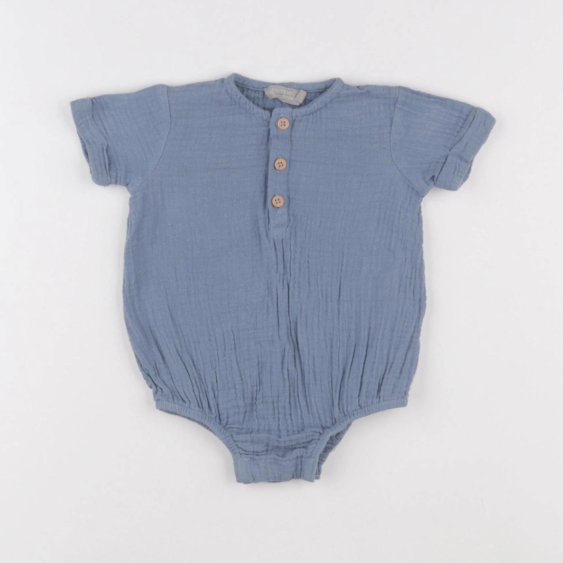 Boutchou - combinaison coton bleu - 3 mois