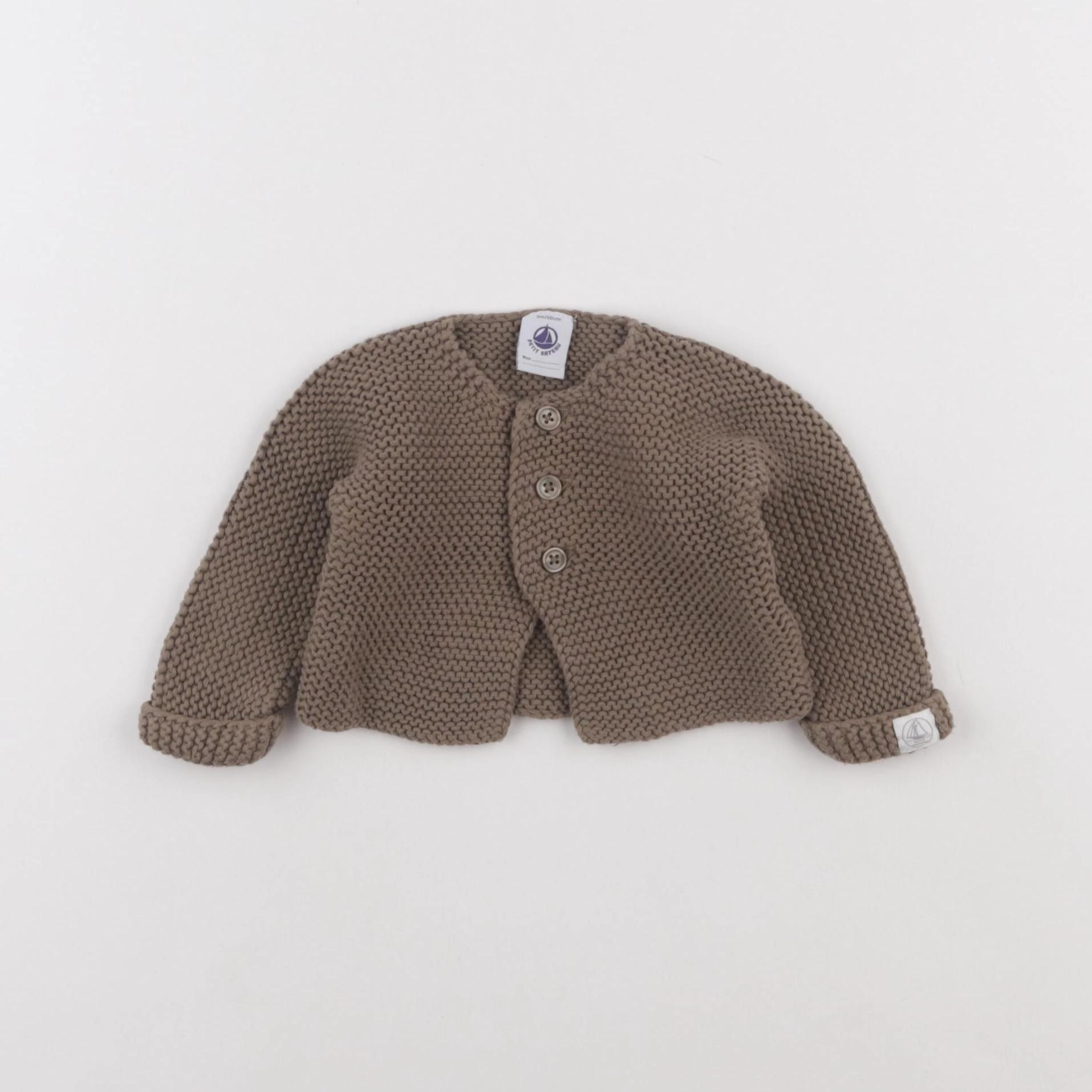 Petit Bateau - gilet marron - 3 mois
