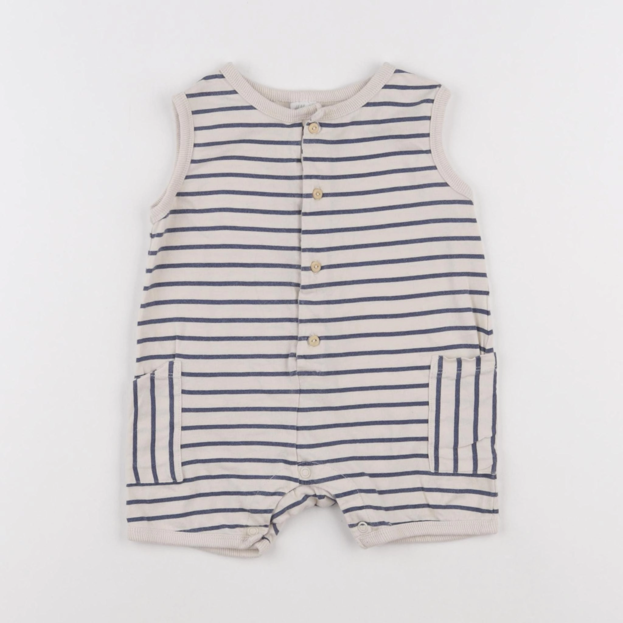 H&M - combinaison bleu - 6/9 mois