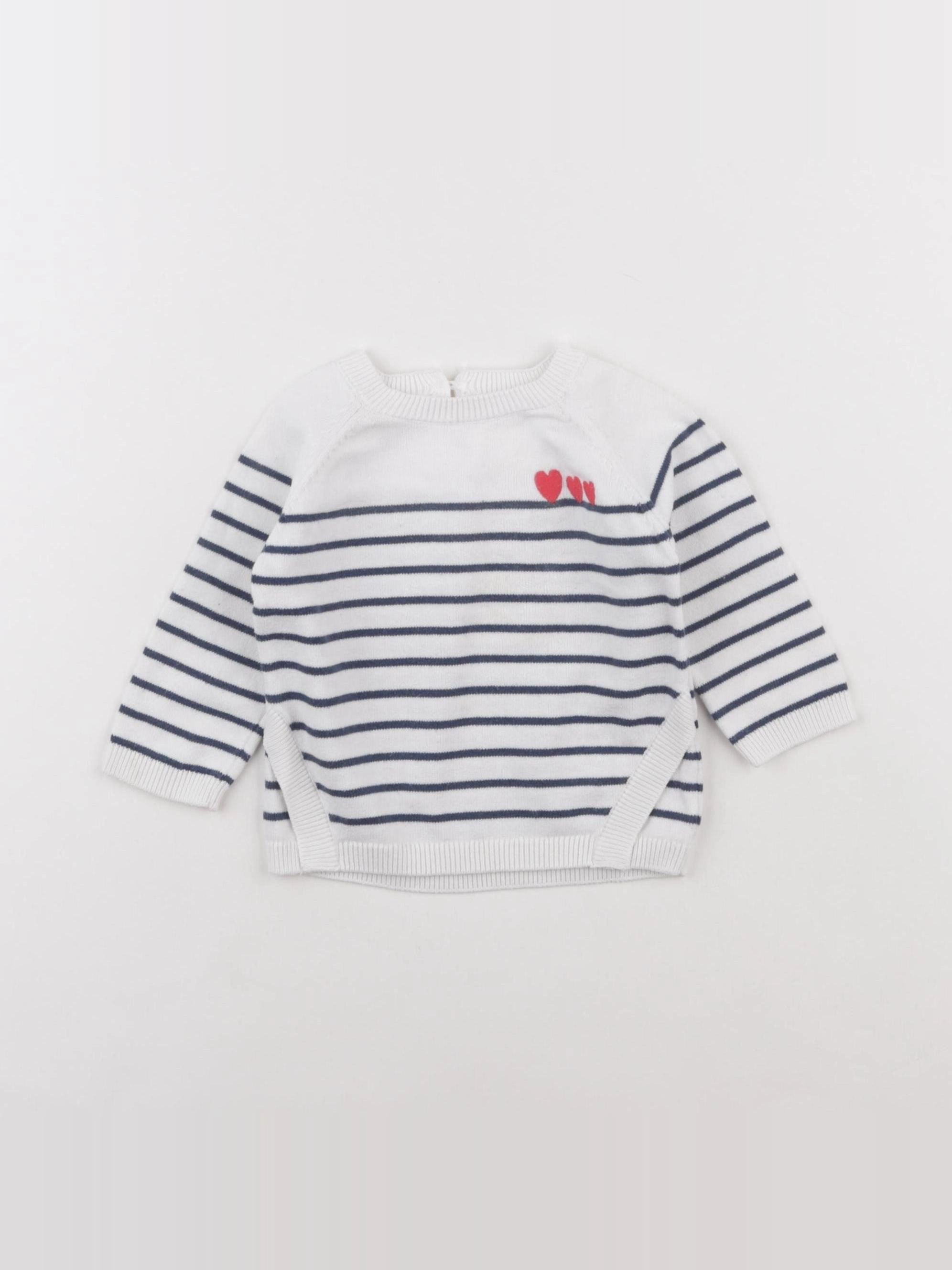 Vertbaudet - pull bleu - 6 mois