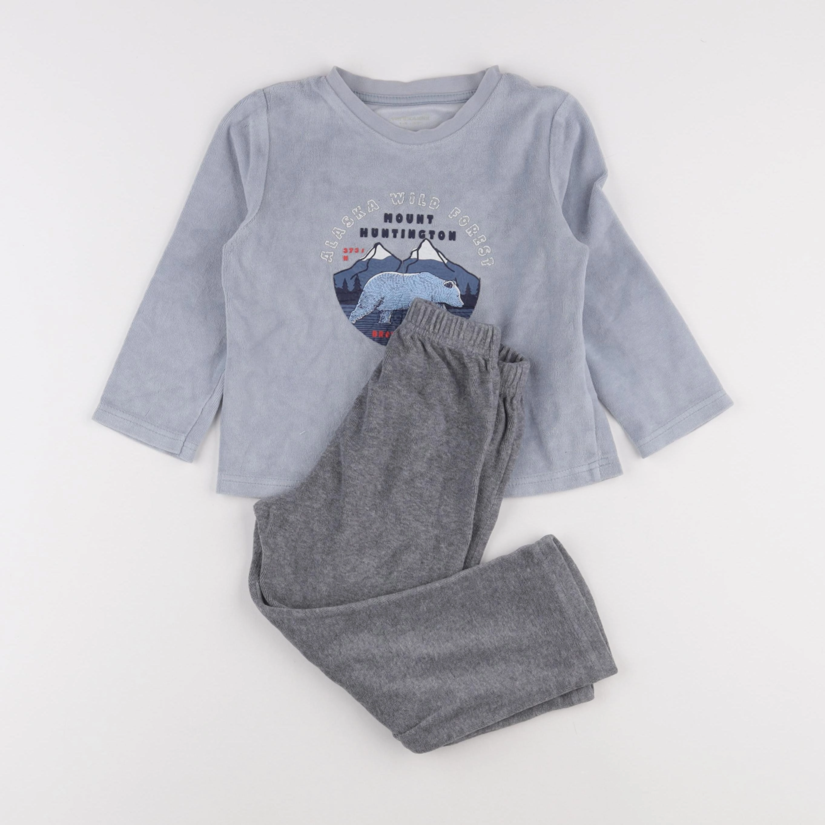 Vertbaudet - pyjama velours bleu - 4 ans