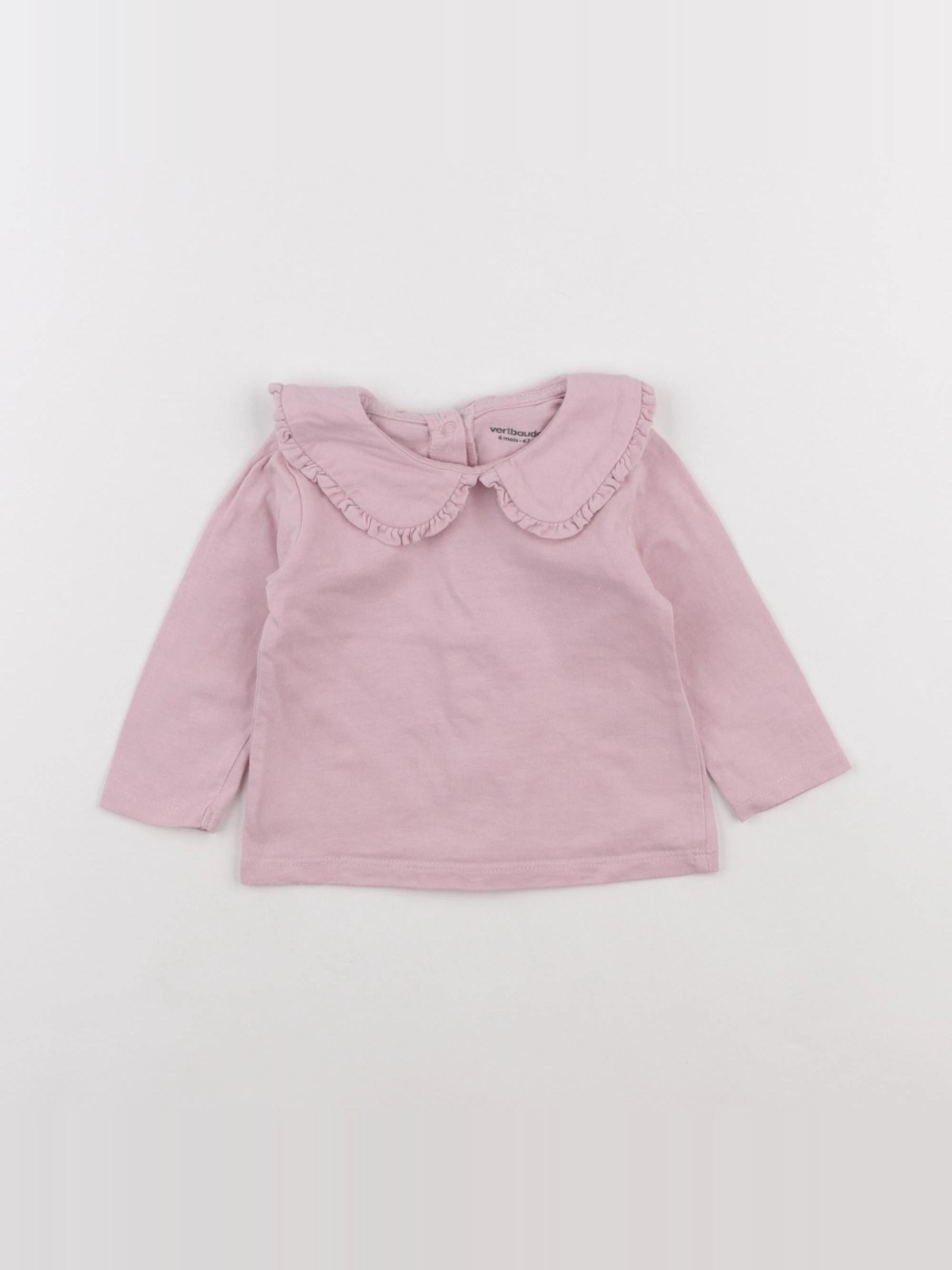 Vertbaudet - tee-shirt rose - 6 mois