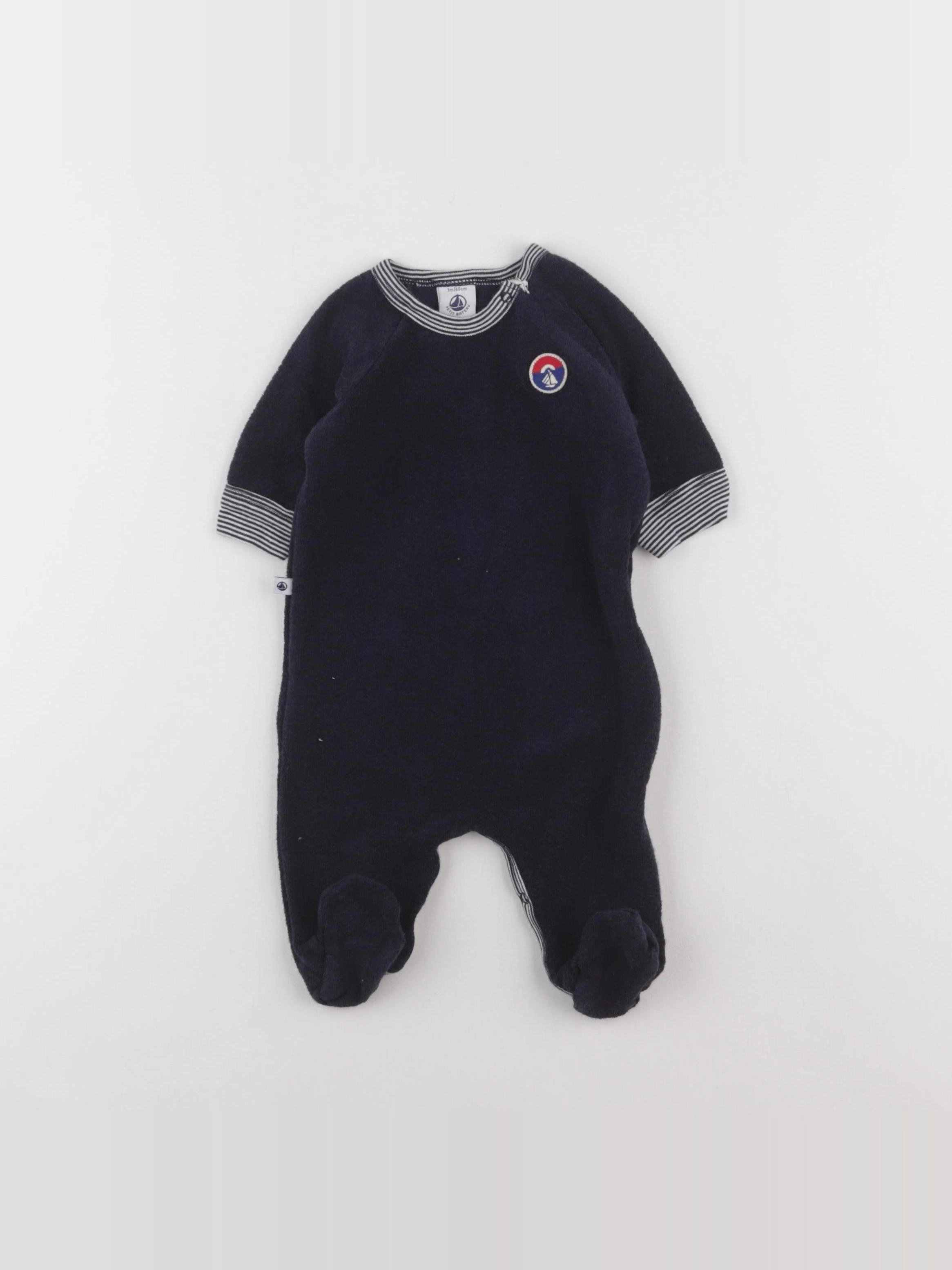 Petit Bateau - pyjama coton bleu - 3 mois