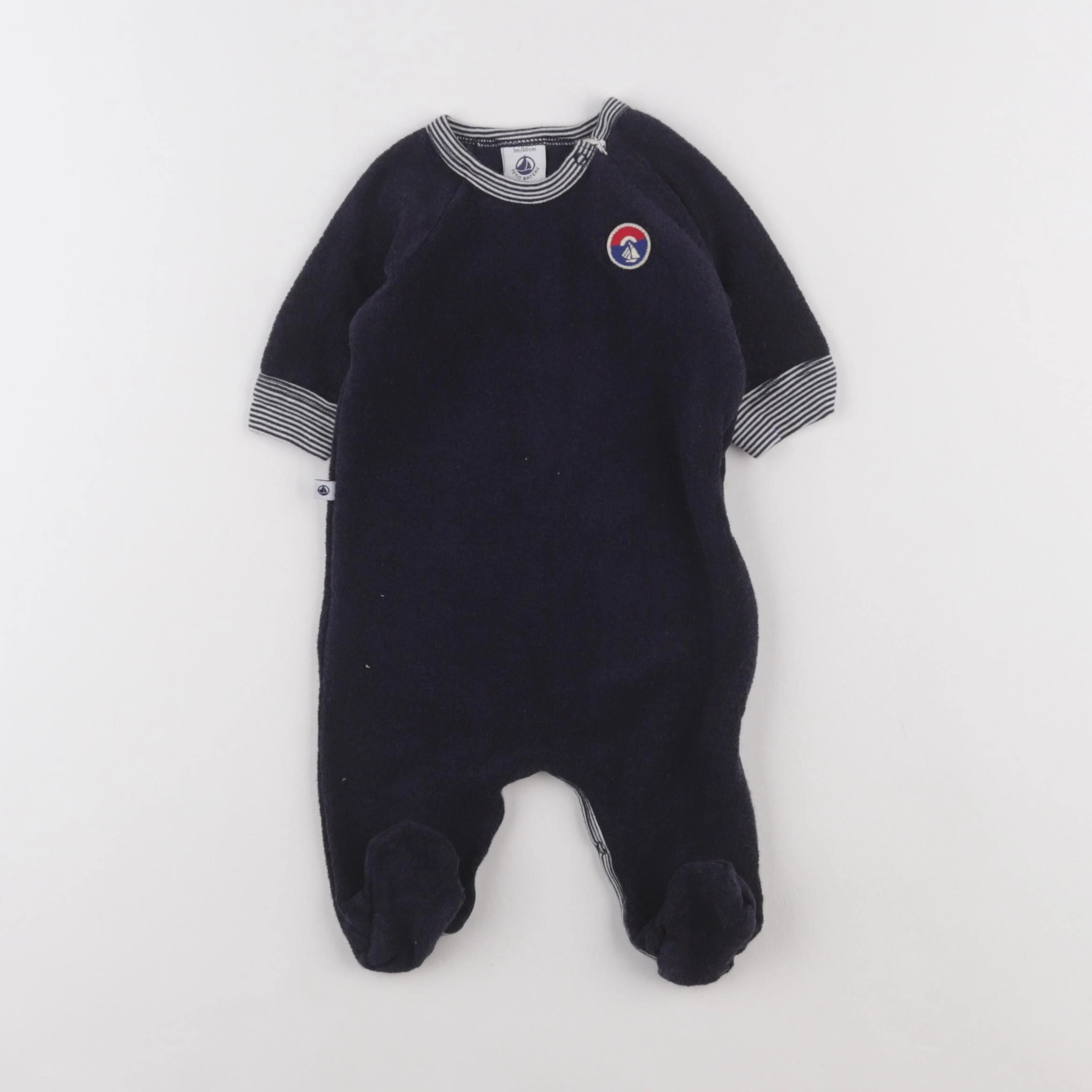 Petit Bateau - pyjama coton bleu - 3 mois