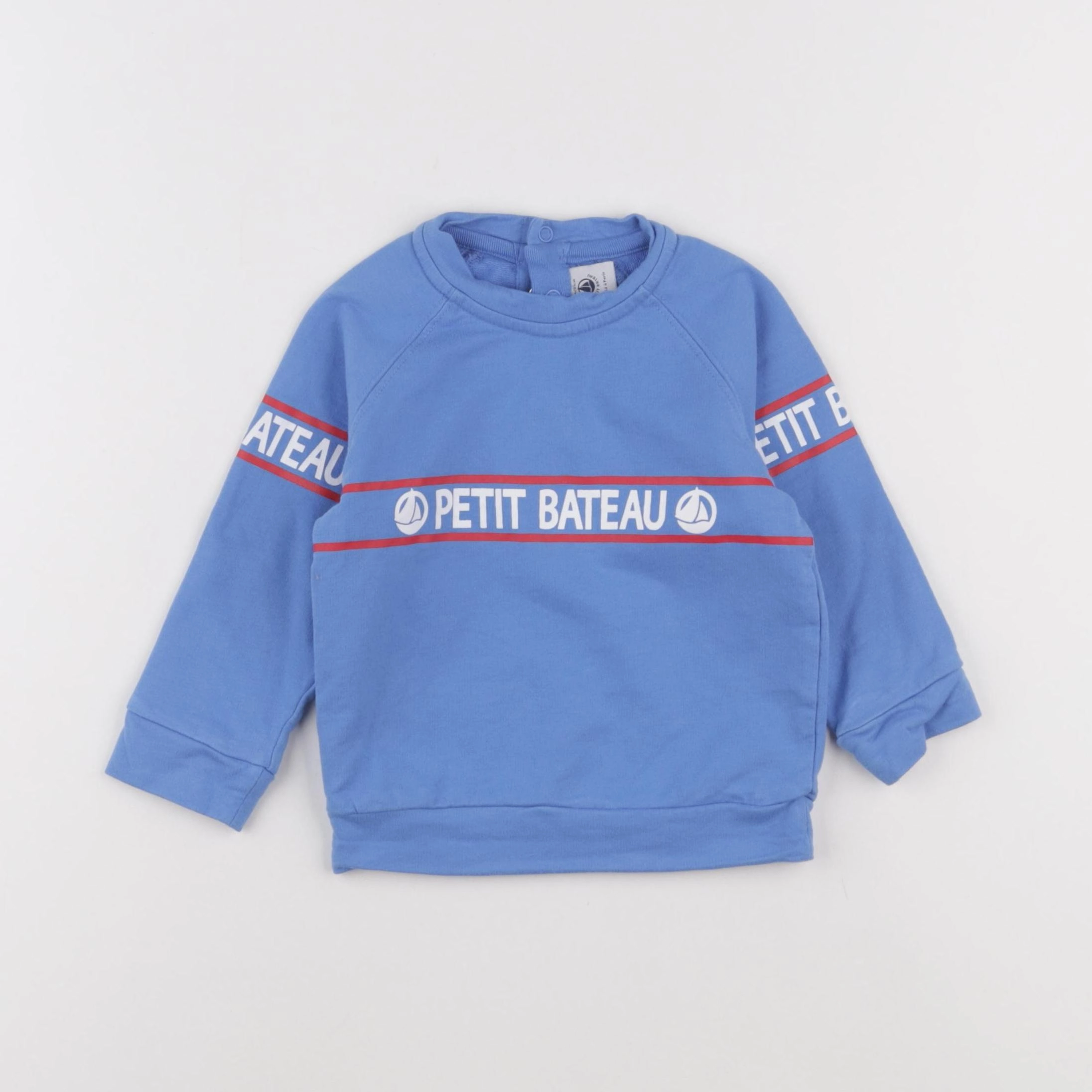 Petit Bateau - sweat bleu - 18 mois