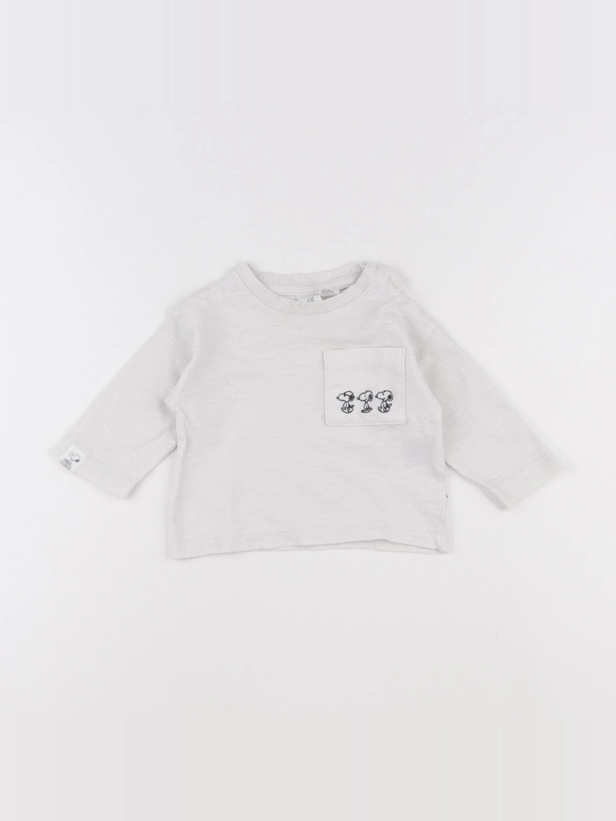 H&M - tee-shirt blanc - 3/6 mois