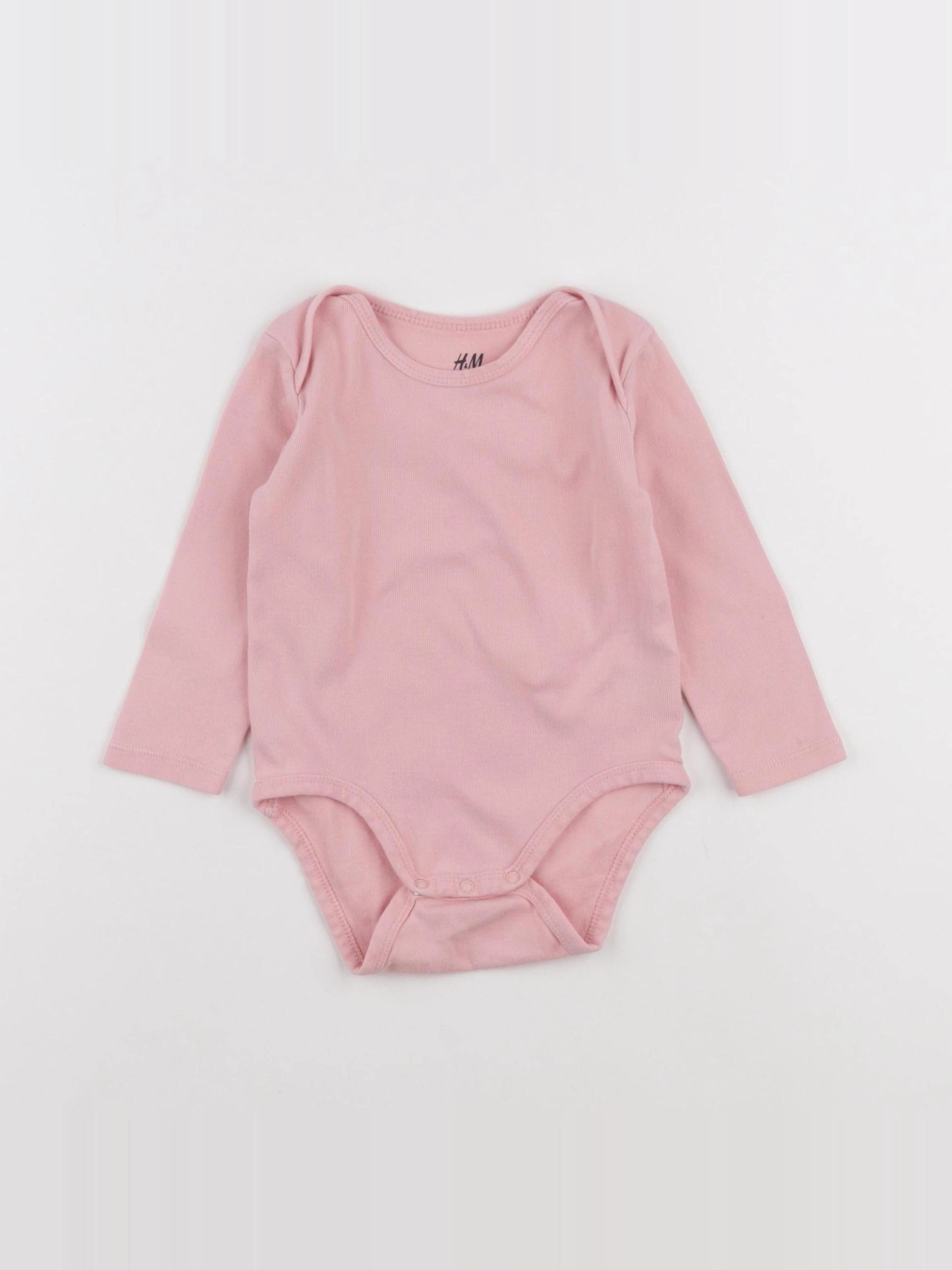 H&M - body rose - 6/9 mois