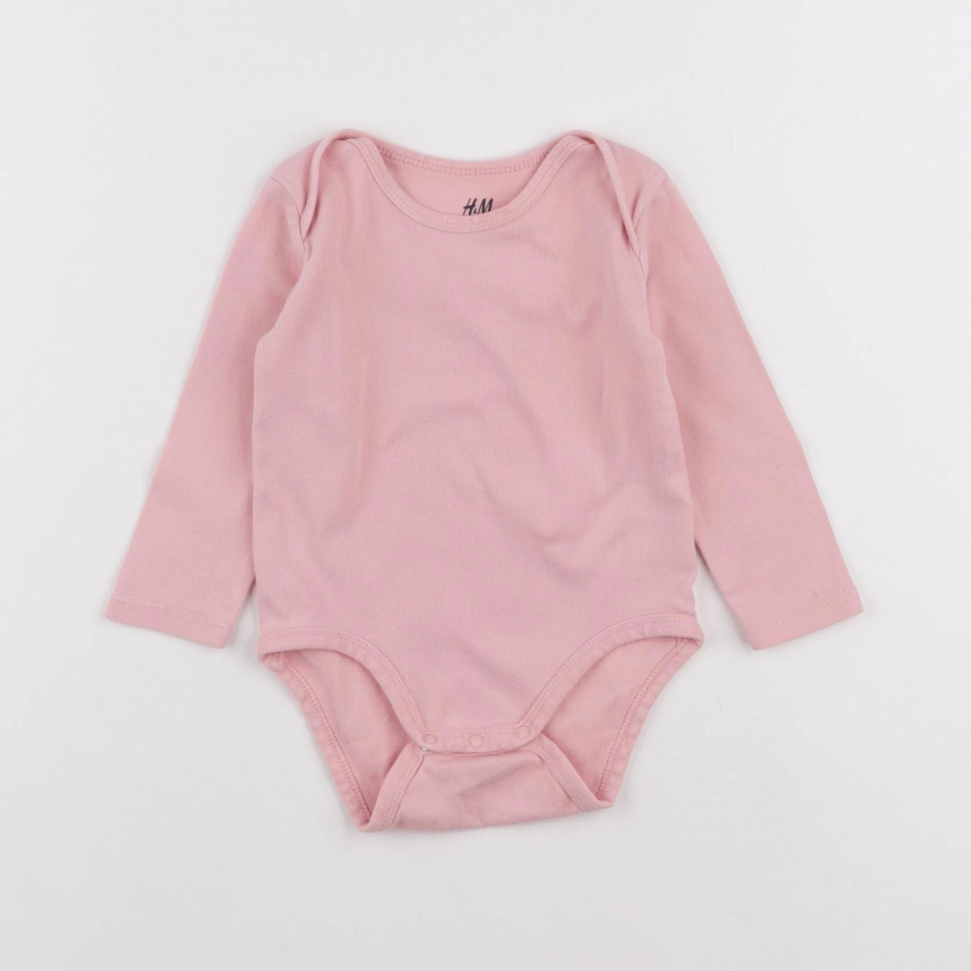 H&M - body rose - 6/9 mois