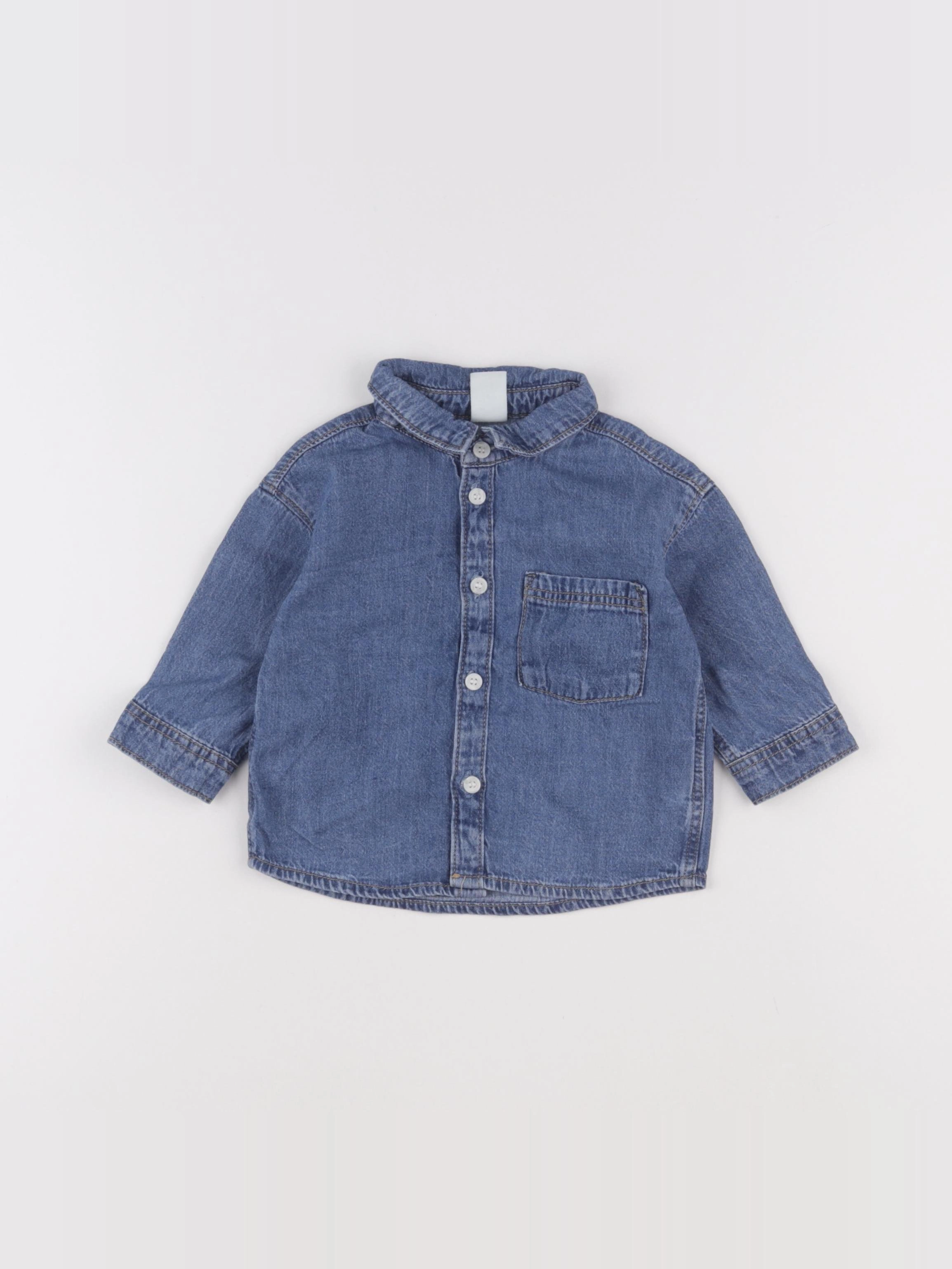 H&M - chemise bleu - 3/6 mois