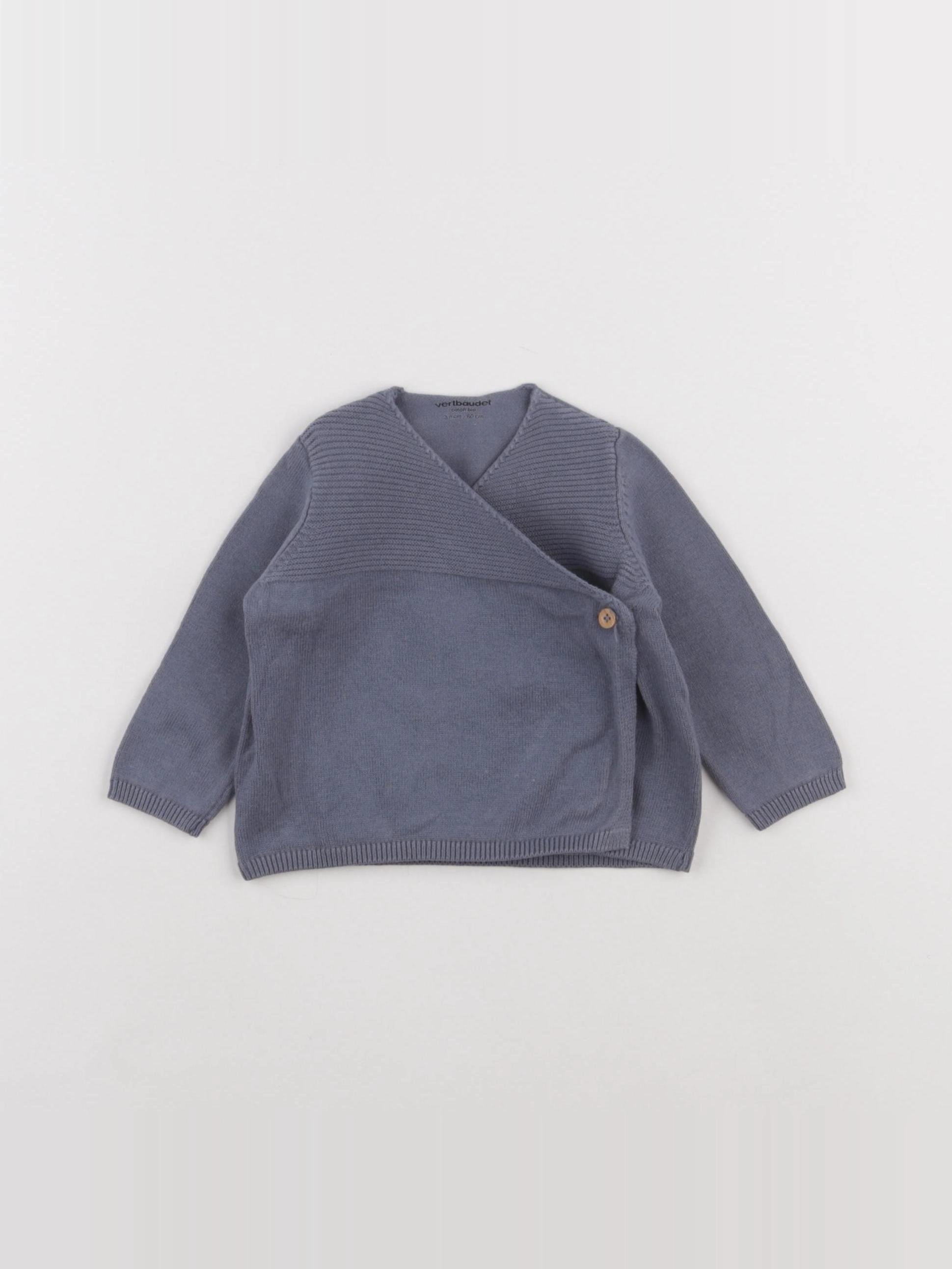 Vertbaudet - gilet bleu - 3 mois