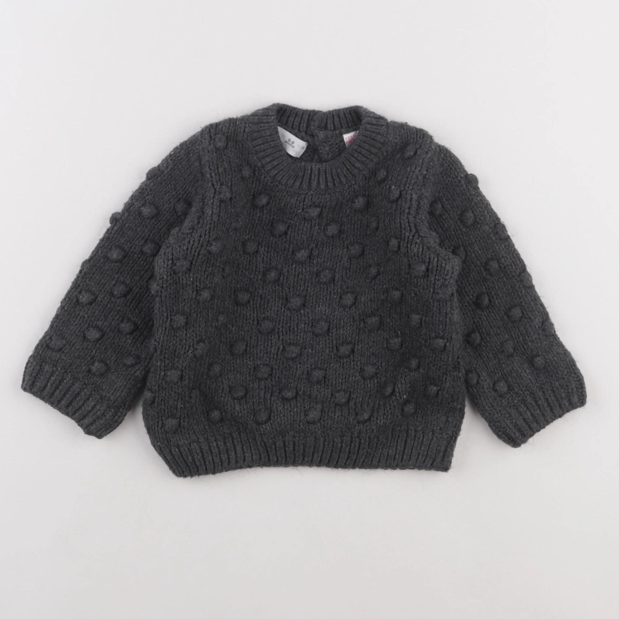 Zara - pull gris - 6/9 mois