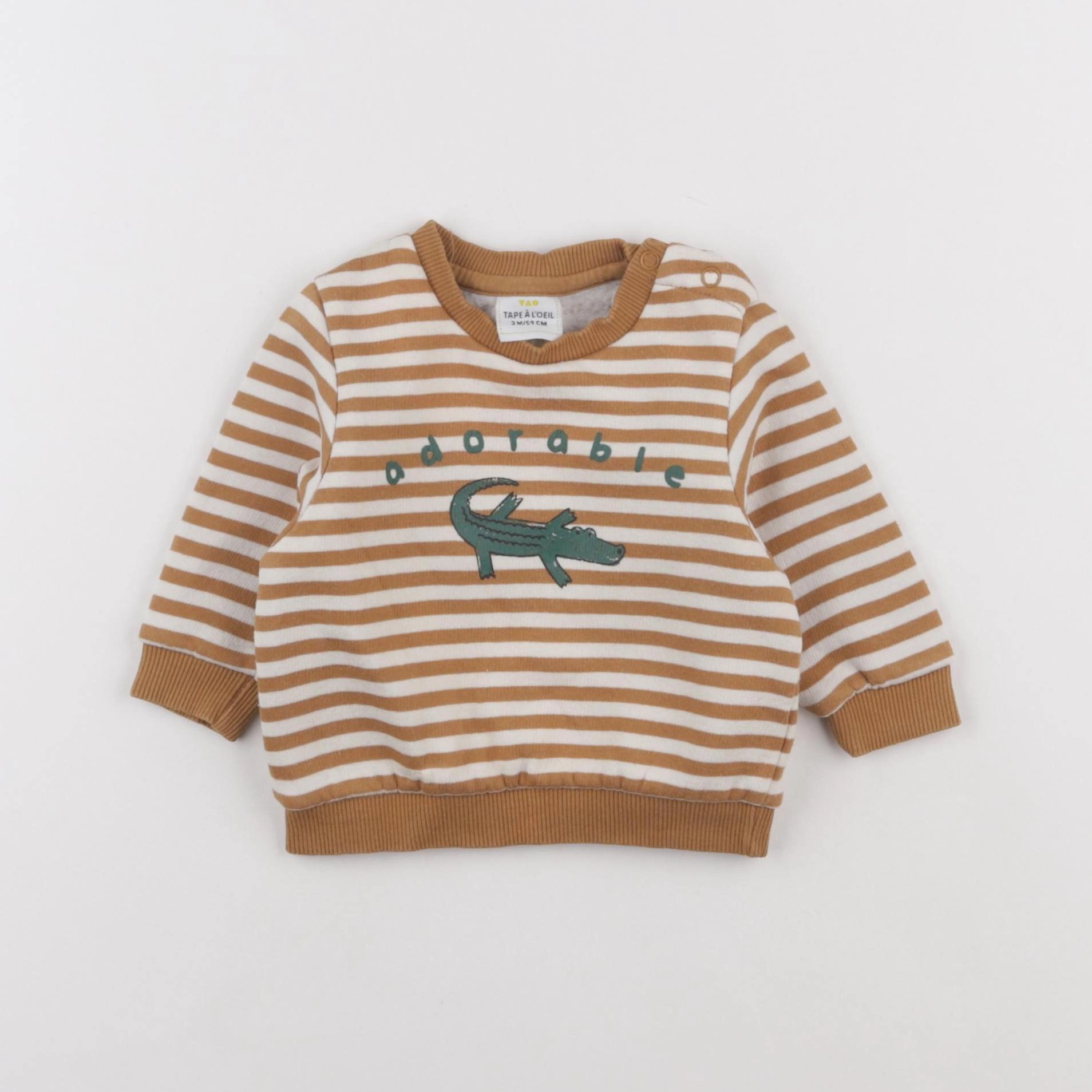 Tape à l'oeil - sweat marron - 3 mois