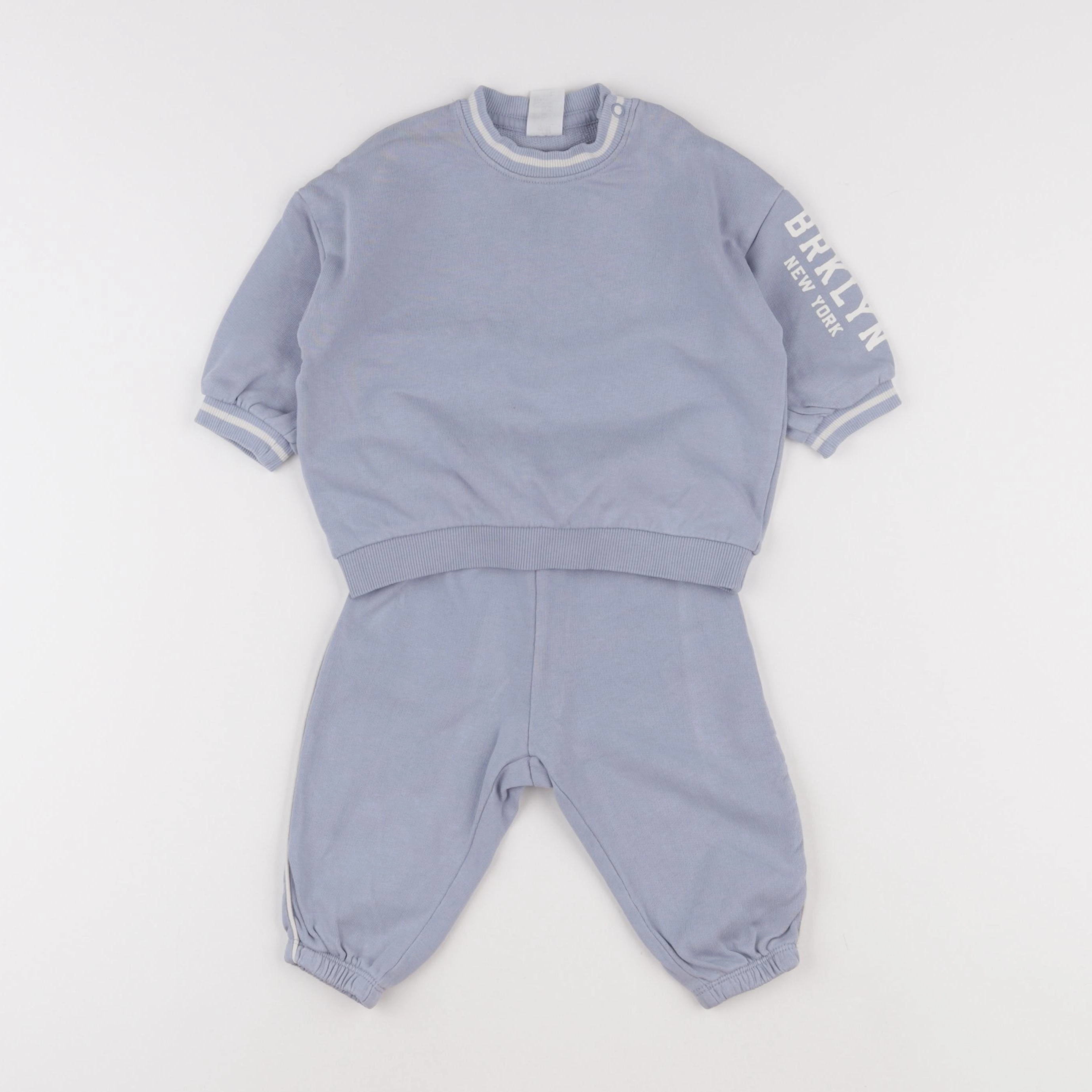 H&M - ensemble bleu - 3/6 mois