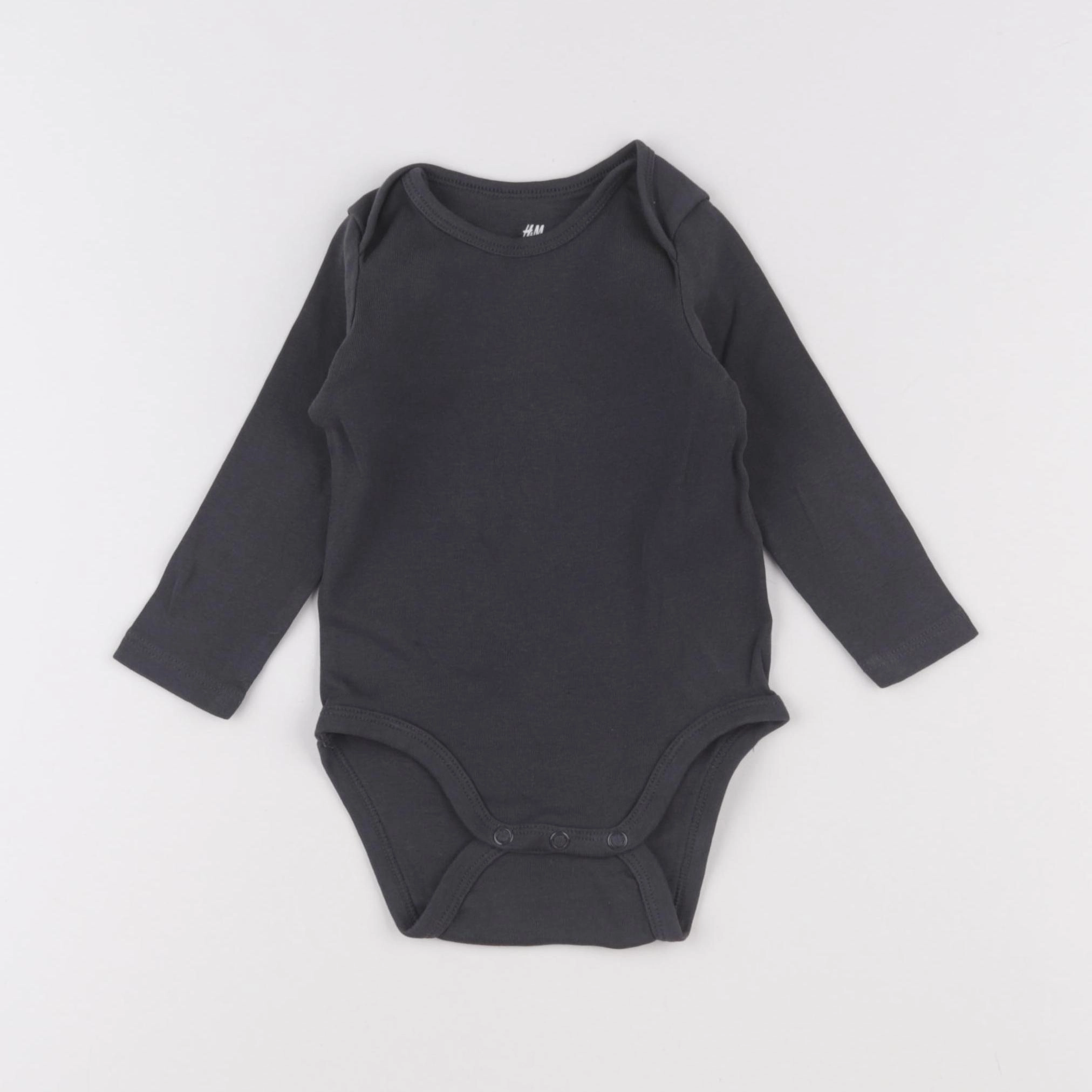 H&M - body gris - 3/6 mois