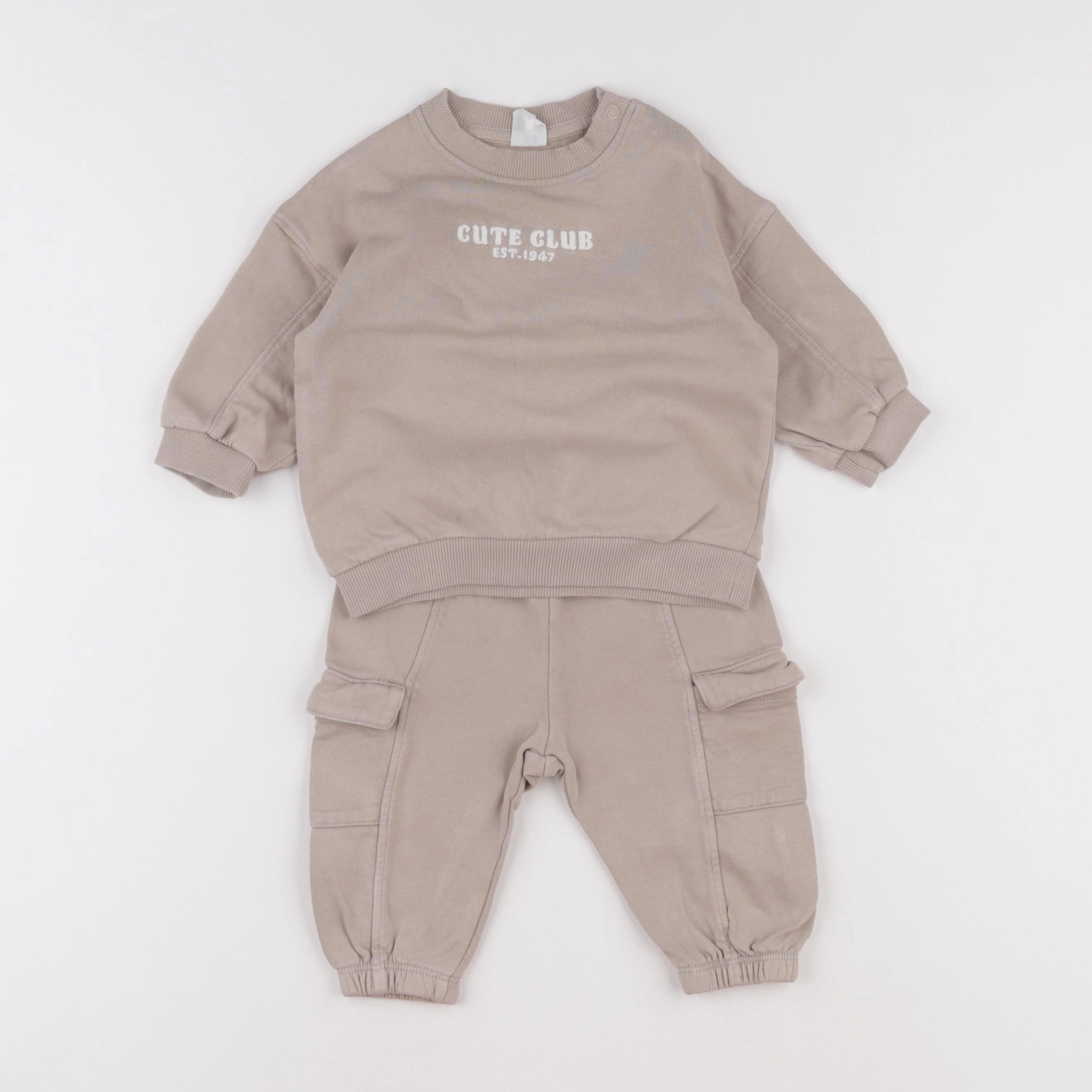 H&M - ensemble beige - 3/6 mois