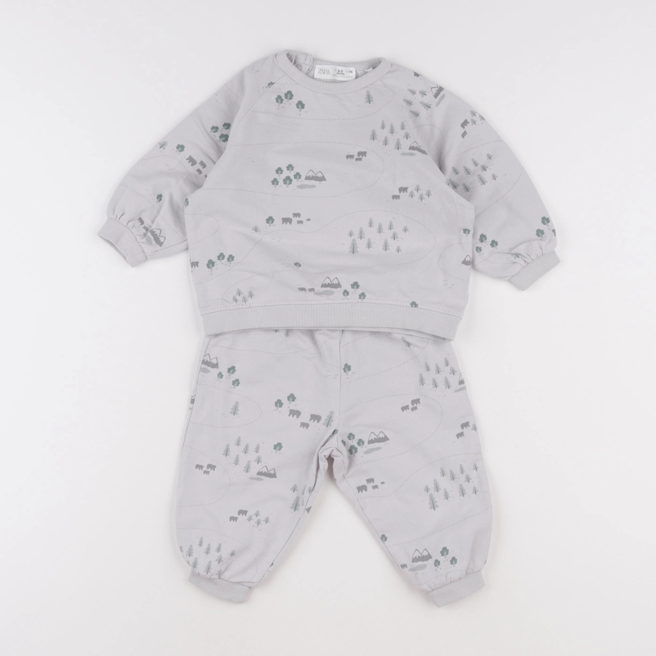 Zara - ensemble gris - 6/9 mois